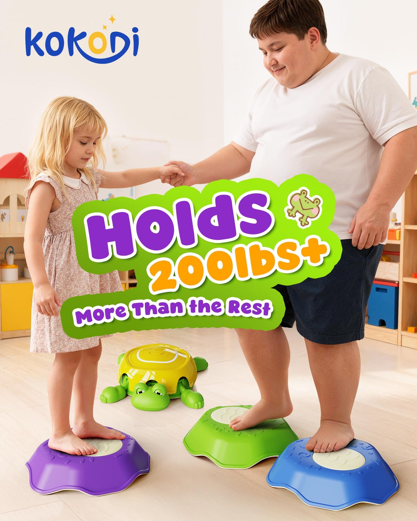 KOKODI Stepping Stones for Kids | Interactive Expressive LED Sensory Toys (4+1)