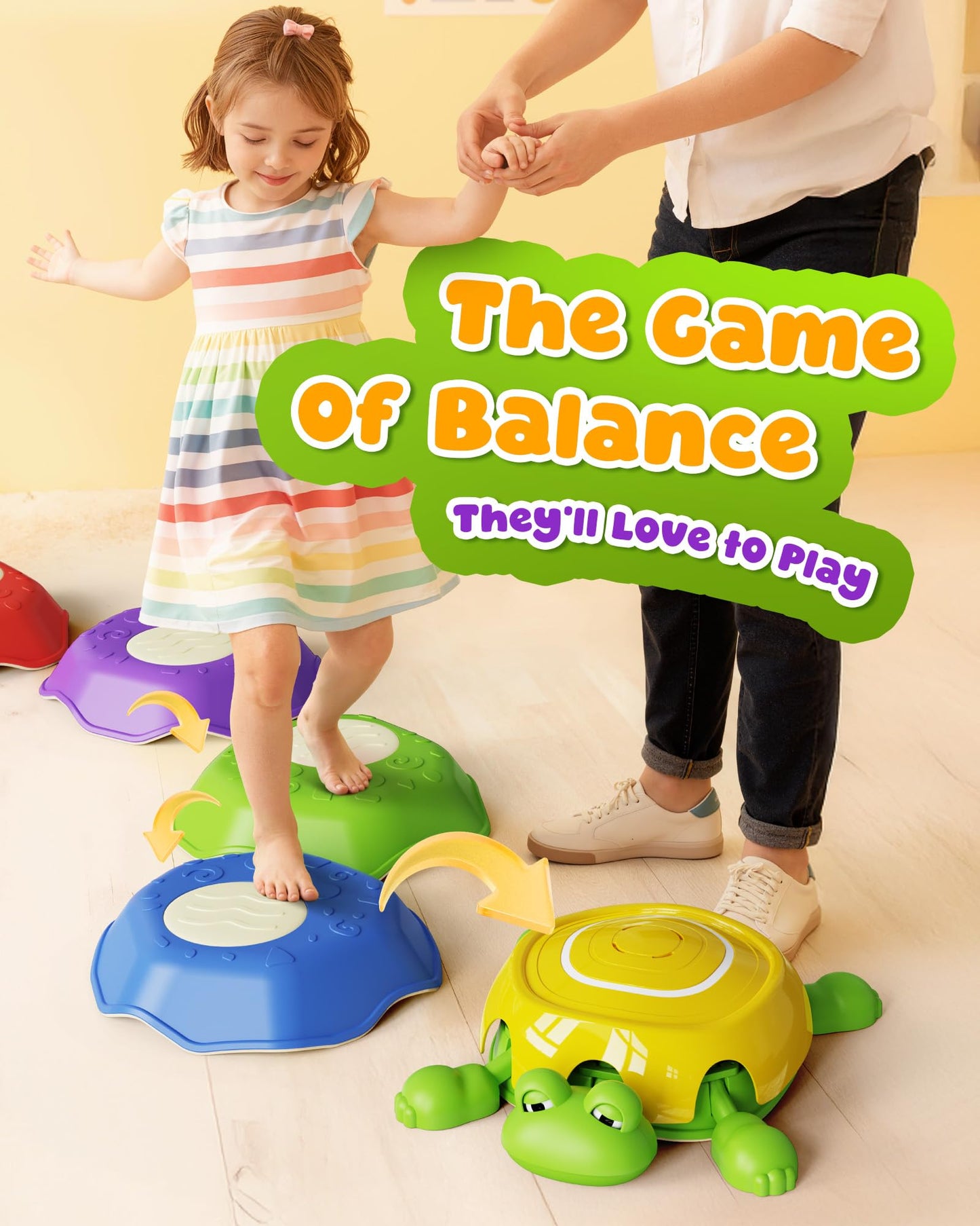 KOKODI Stepping Stones for Kids | Interactive Expressive LED Sensory Toys (4+1)