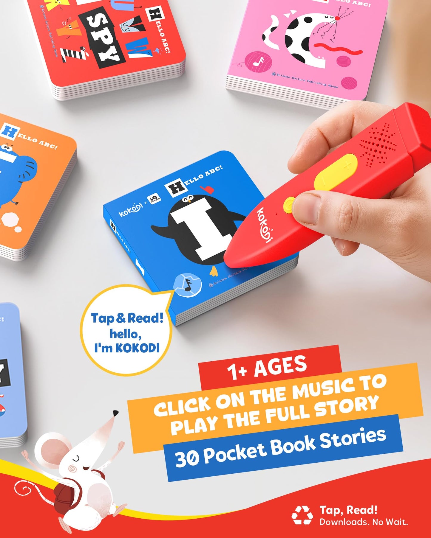KOKODI Talking Pen 30 Mini Board Books – Interactive Audio Storybooks for Kids