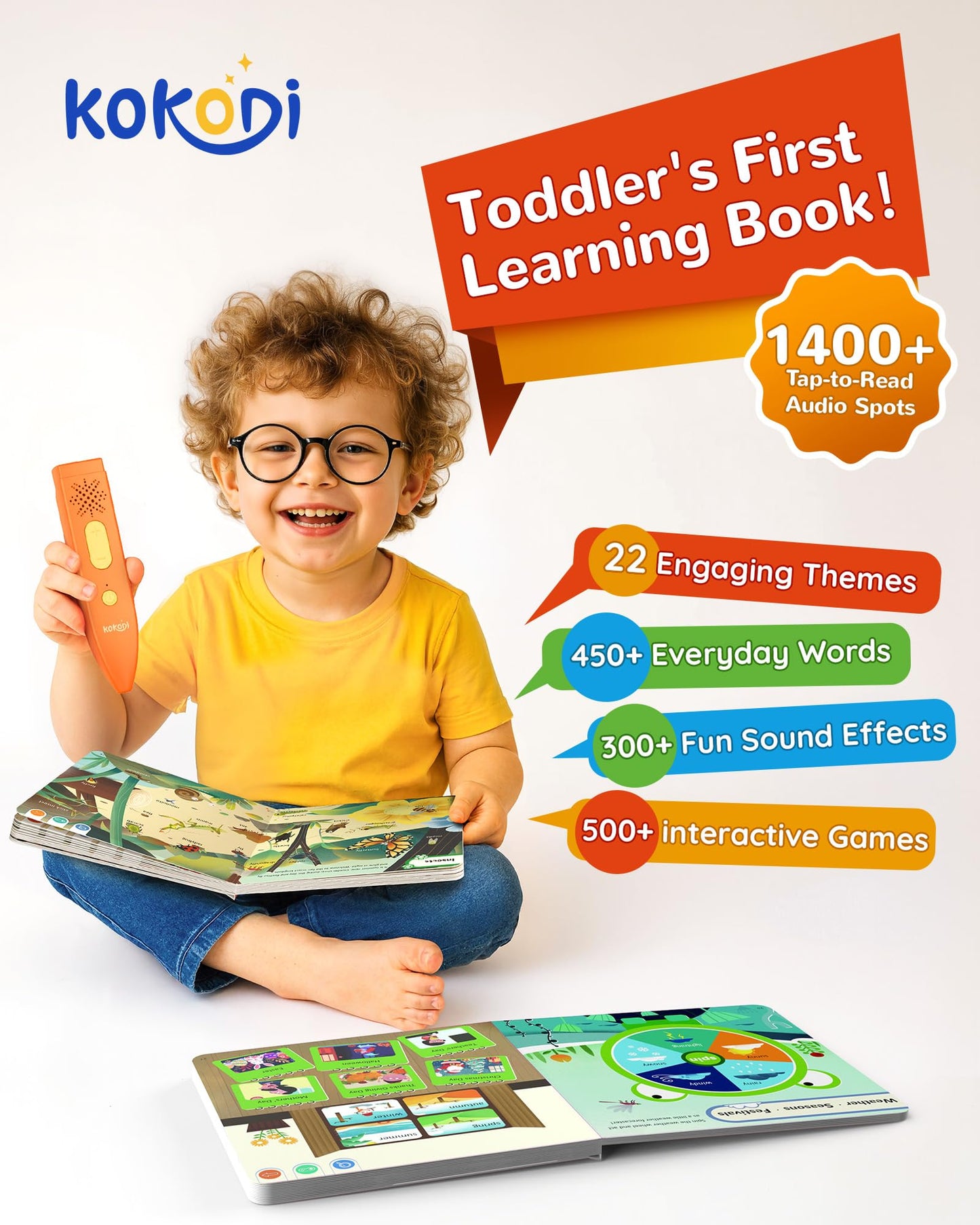 KOKODI Talking Pen Books Set - Interactive Audio Learning for Toddlers & Kids Aged 2-6