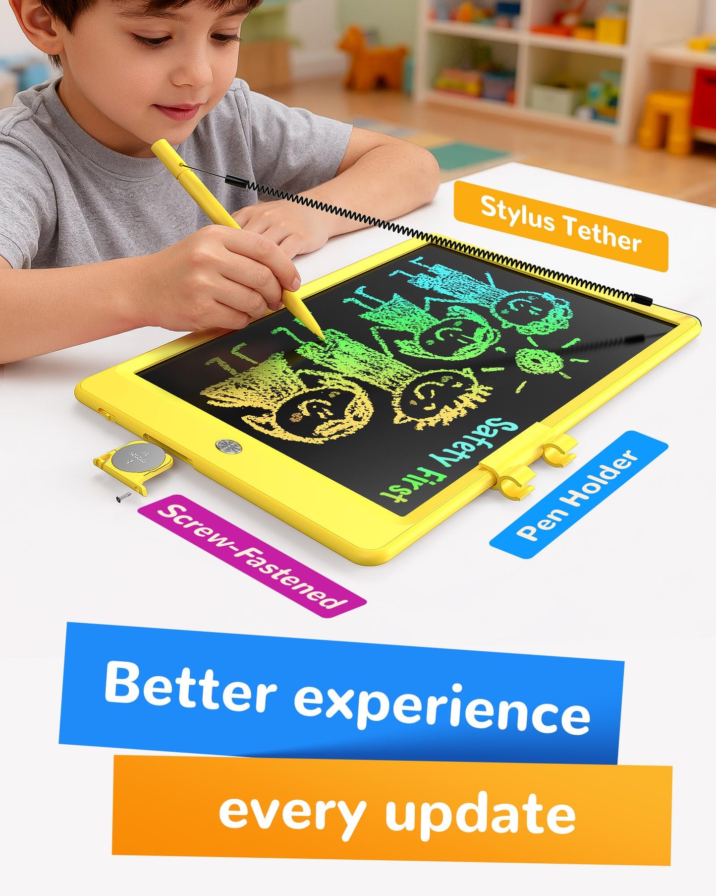 KOKODI LCD Writing Tablet – 10-Inch Colorful Doodle Board for Kids Aged 3-6 | Reusable, Erasable