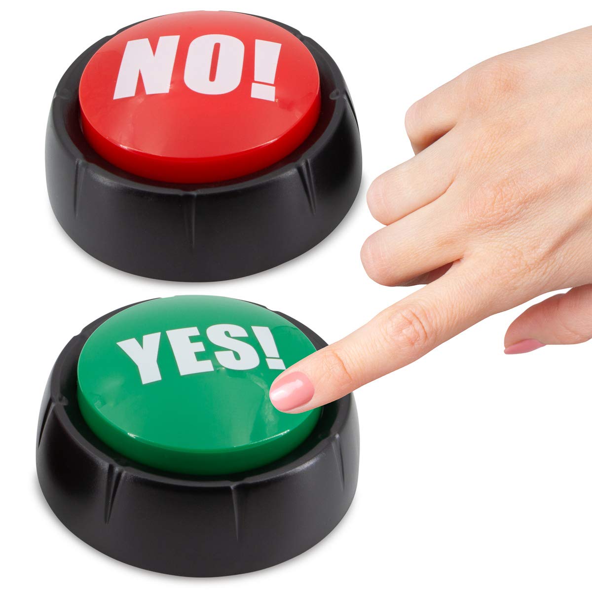 Kole Talking Yes & No Buzzer Buttons - Pack of 2 | Fun Desk Pranks & Games
