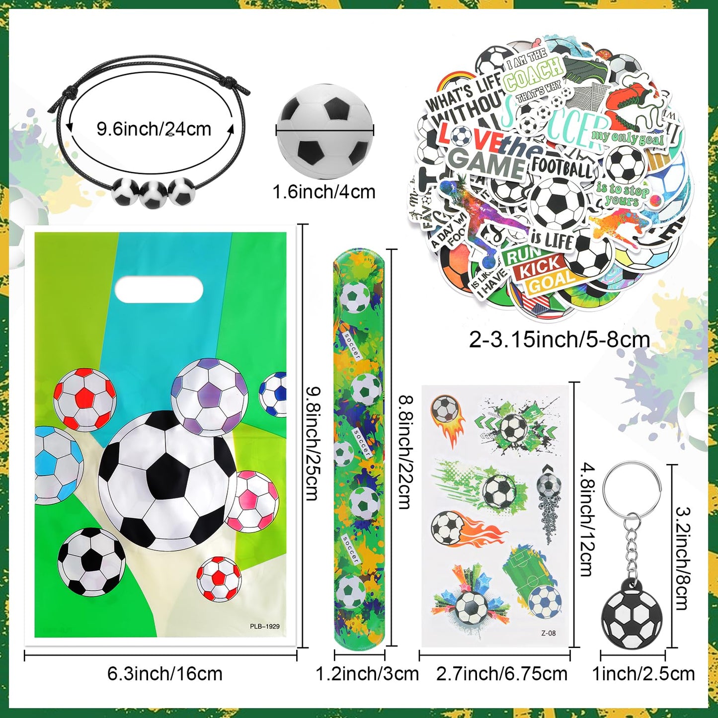 Kolewo4ever 294-Piece Soccer Party Supplies Set – Bulk Favors, Bags & Decorations