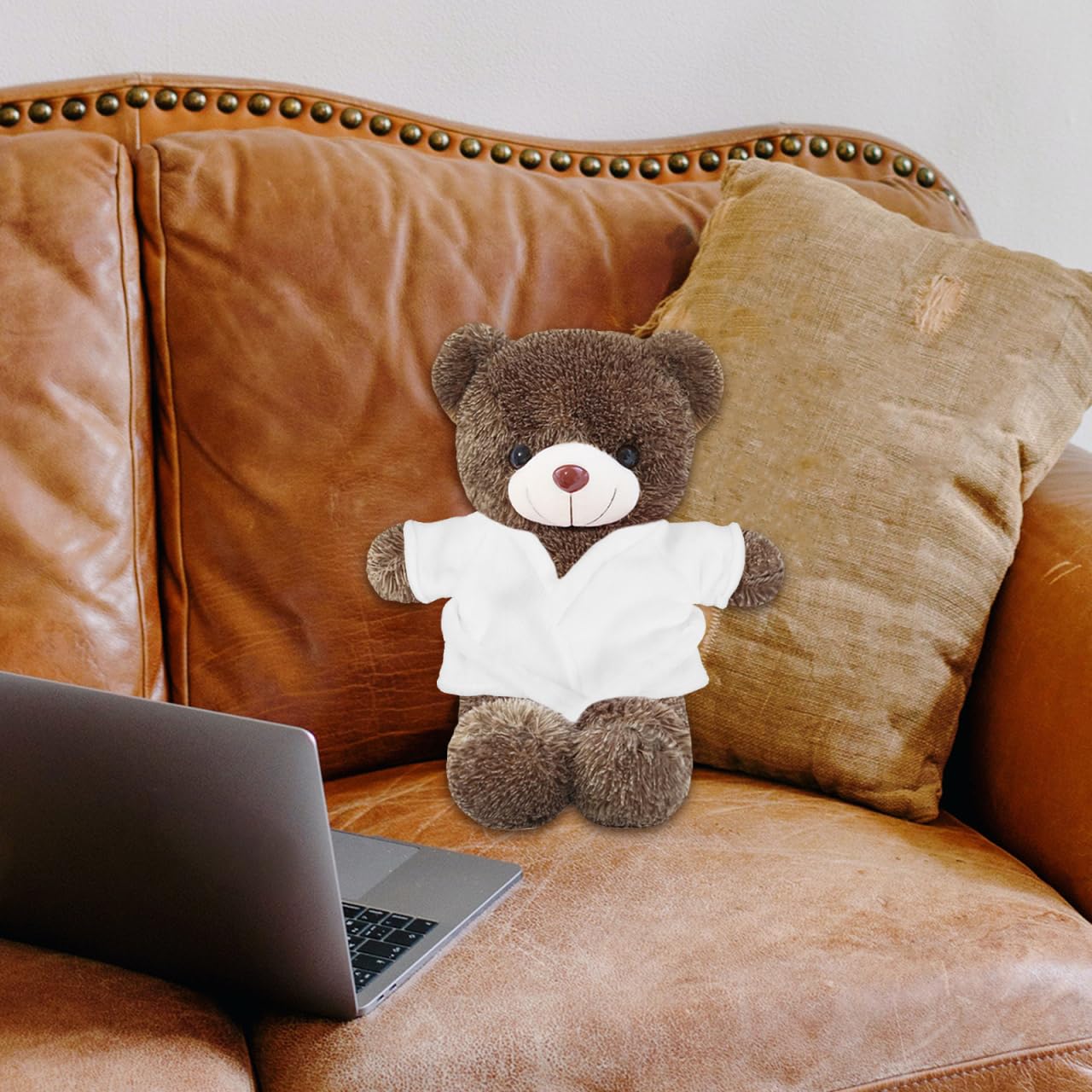 KOMBIUDA Stuffed Animal Robe for Mini Bear Doll | Cozy Dress-Up Clothes for Dollhouse & Bath Props