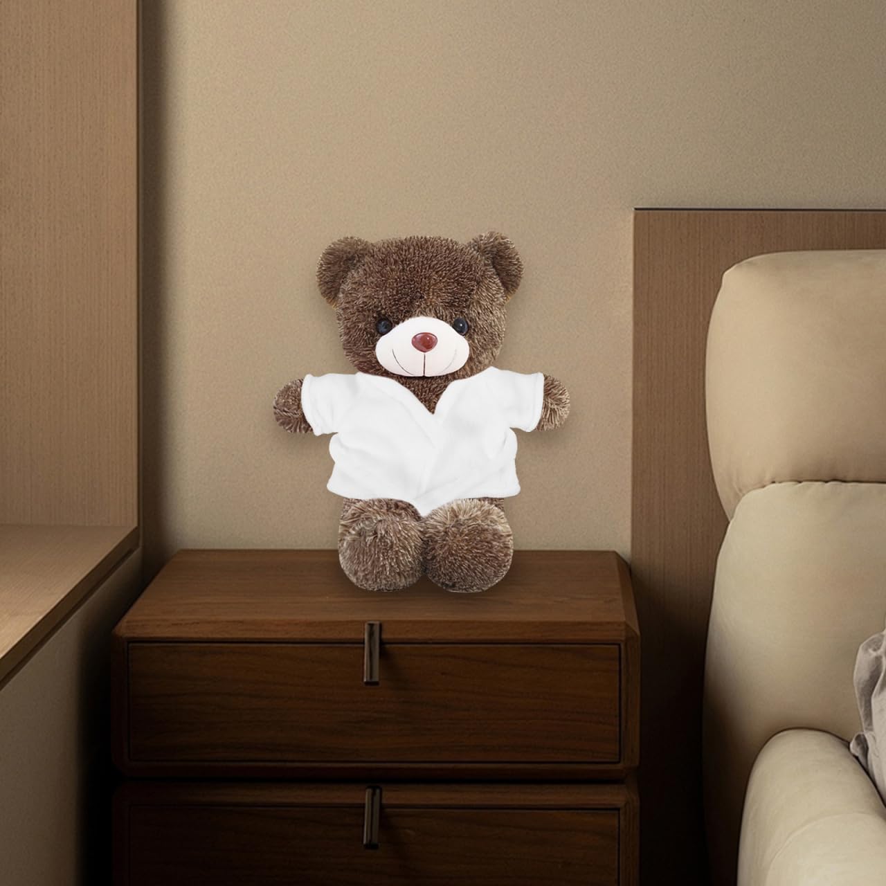KOMBIUDA Stuffed Animal Robe for Mini Bear Doll | Cozy Dress-Up Clothes for Dollhouse & Bath Props
