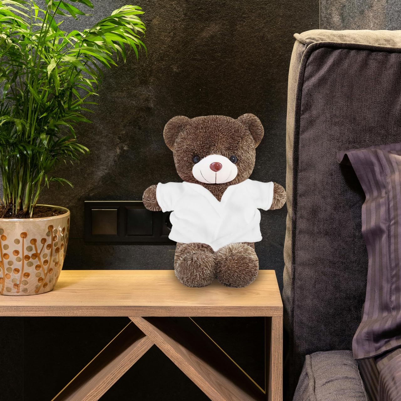 KOMBIUDA Stuffed Animal Robe for Mini Bear Doll | Cozy Dress-Up Clothes for Dollhouse & Bath Props