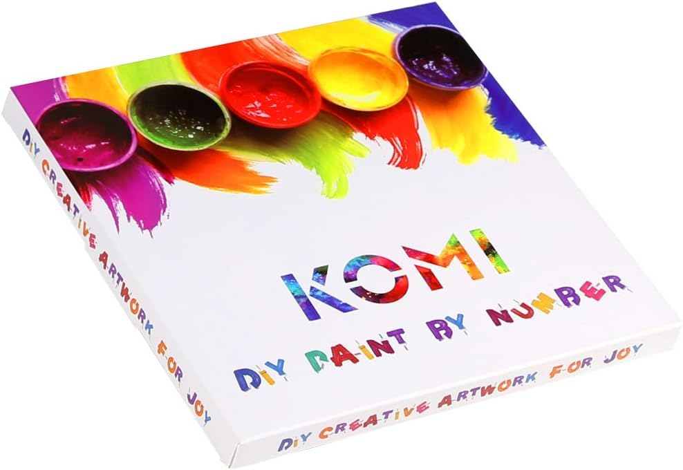 KOMI Dinosaur Paint by Numbers Kit – 16x20in Canvas for Kids & Adults