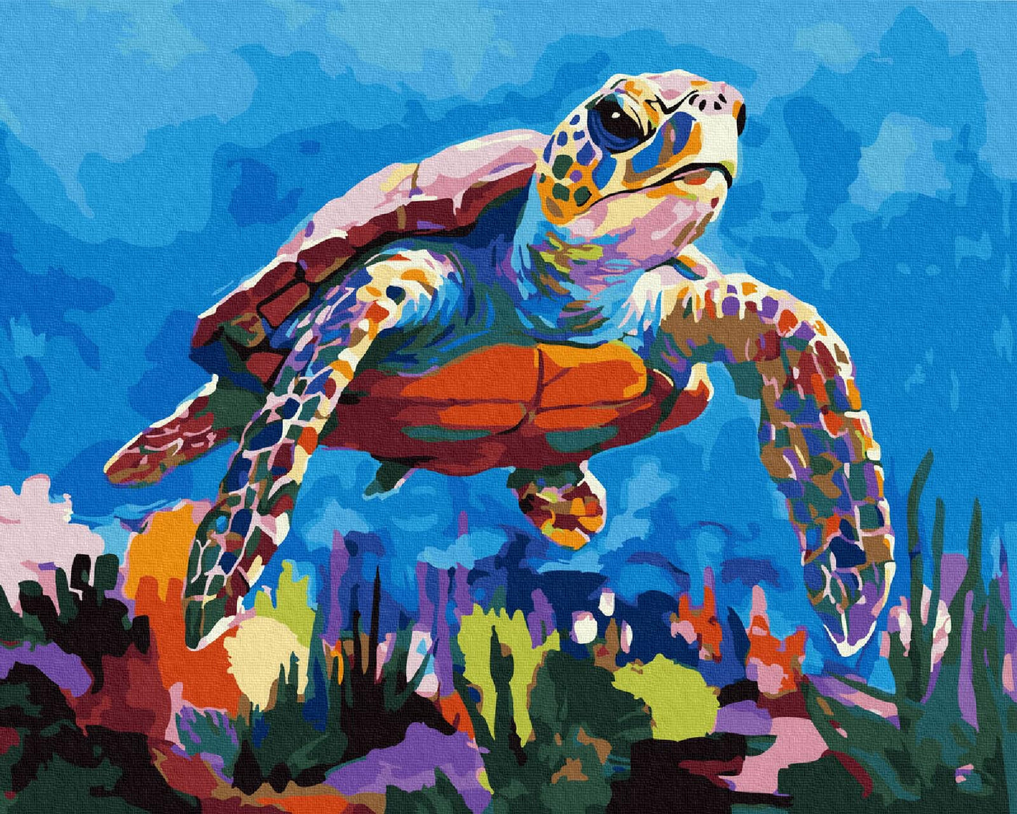 KOMI Sea Turtle Paint by Numbers Kit – 16x20 Canvas for Kids & Adults | Easy DIY Art