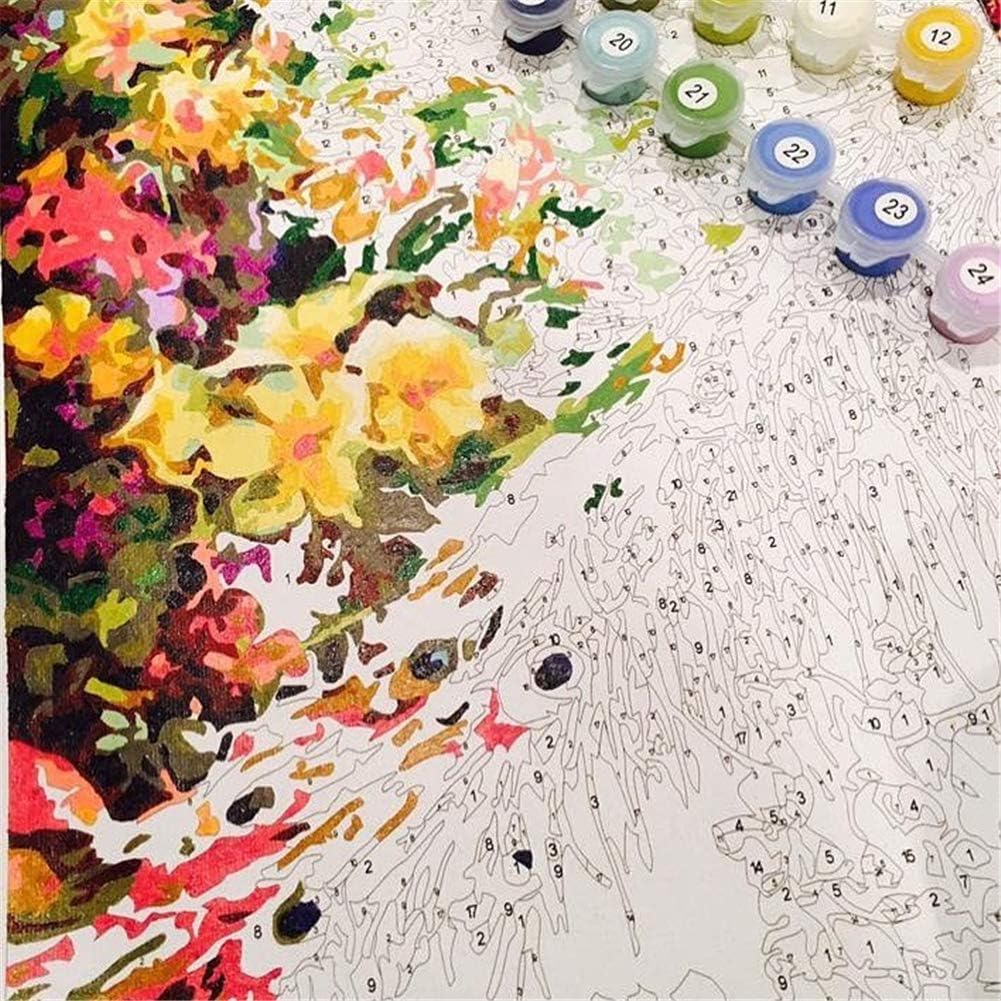 KOMI Wolf Paint by Numbers Kit for Kids & Adults — 16x20in Canvas