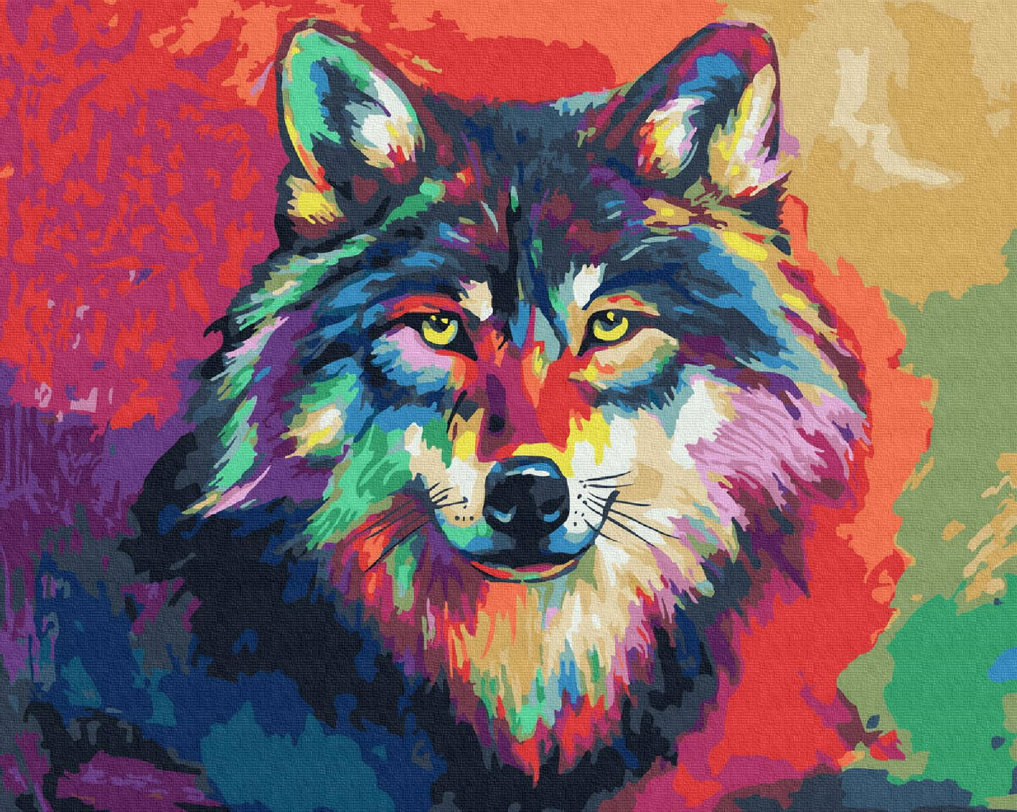 KOMI Wolf Paint by Numbers Kit for Kids & Adults — 16x20in Canvas