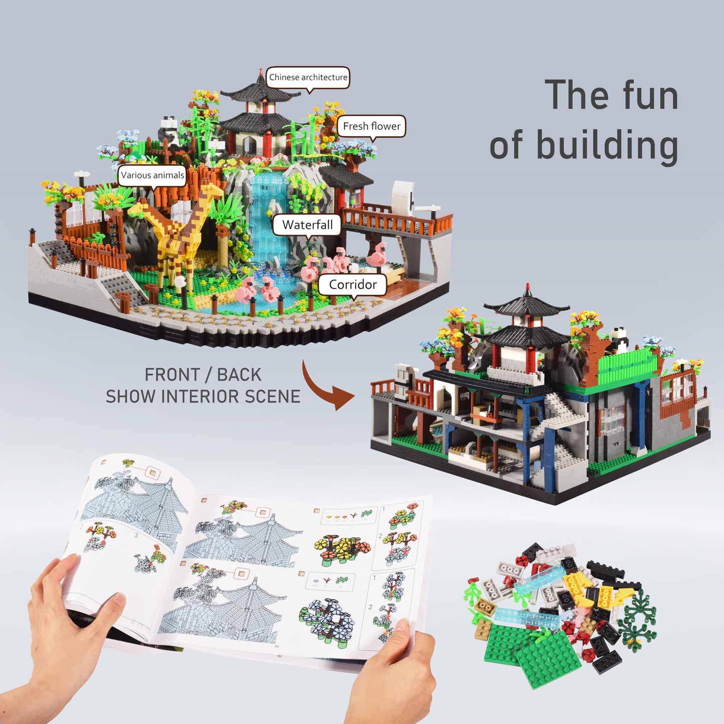 Komvoor Zoo Micro Building Blocks Set – 5000pcs, Animal Park Diorama for Adults & Teens