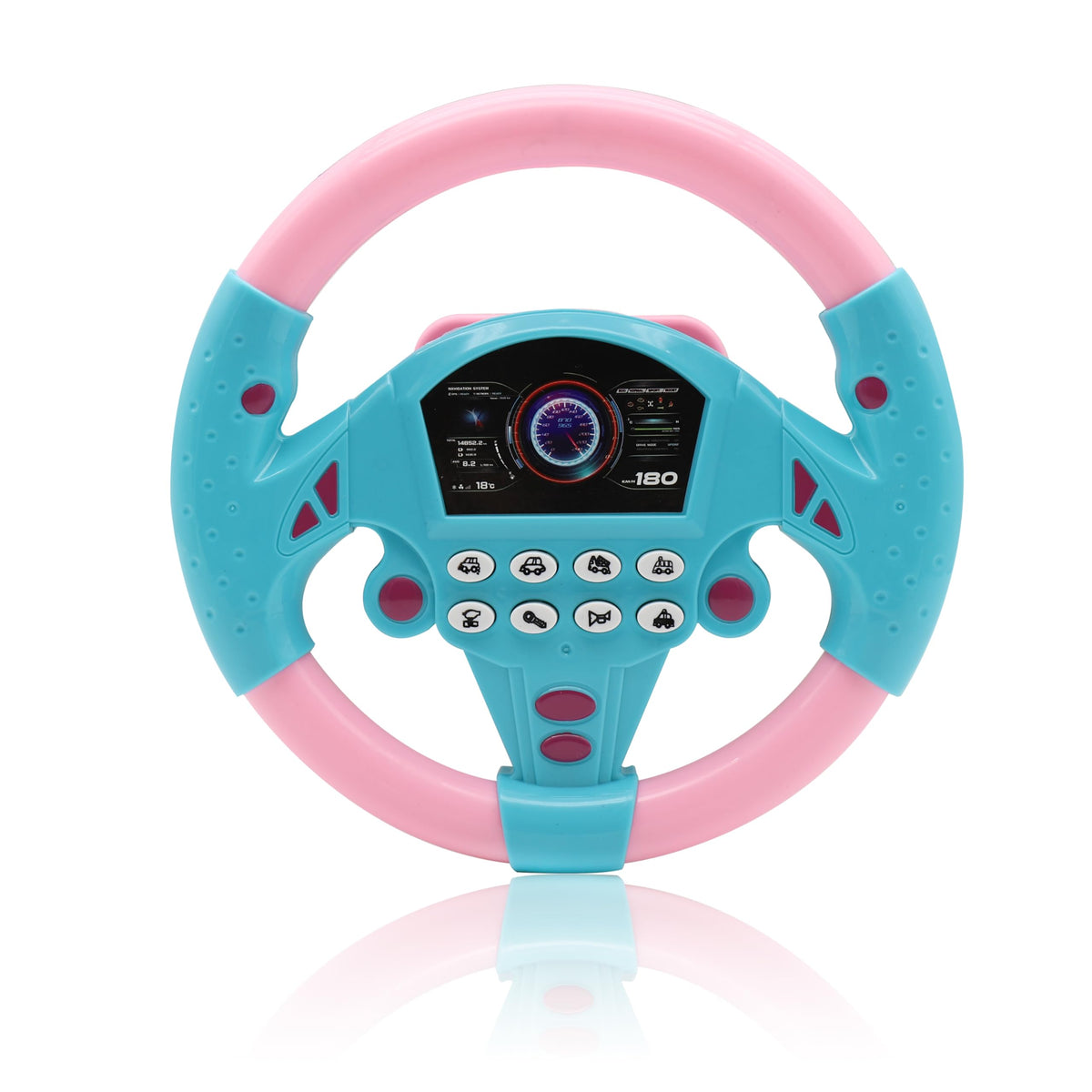 KONALITY Kids Steering Wheel Toy Musical – Car Backseat Driving Simulator