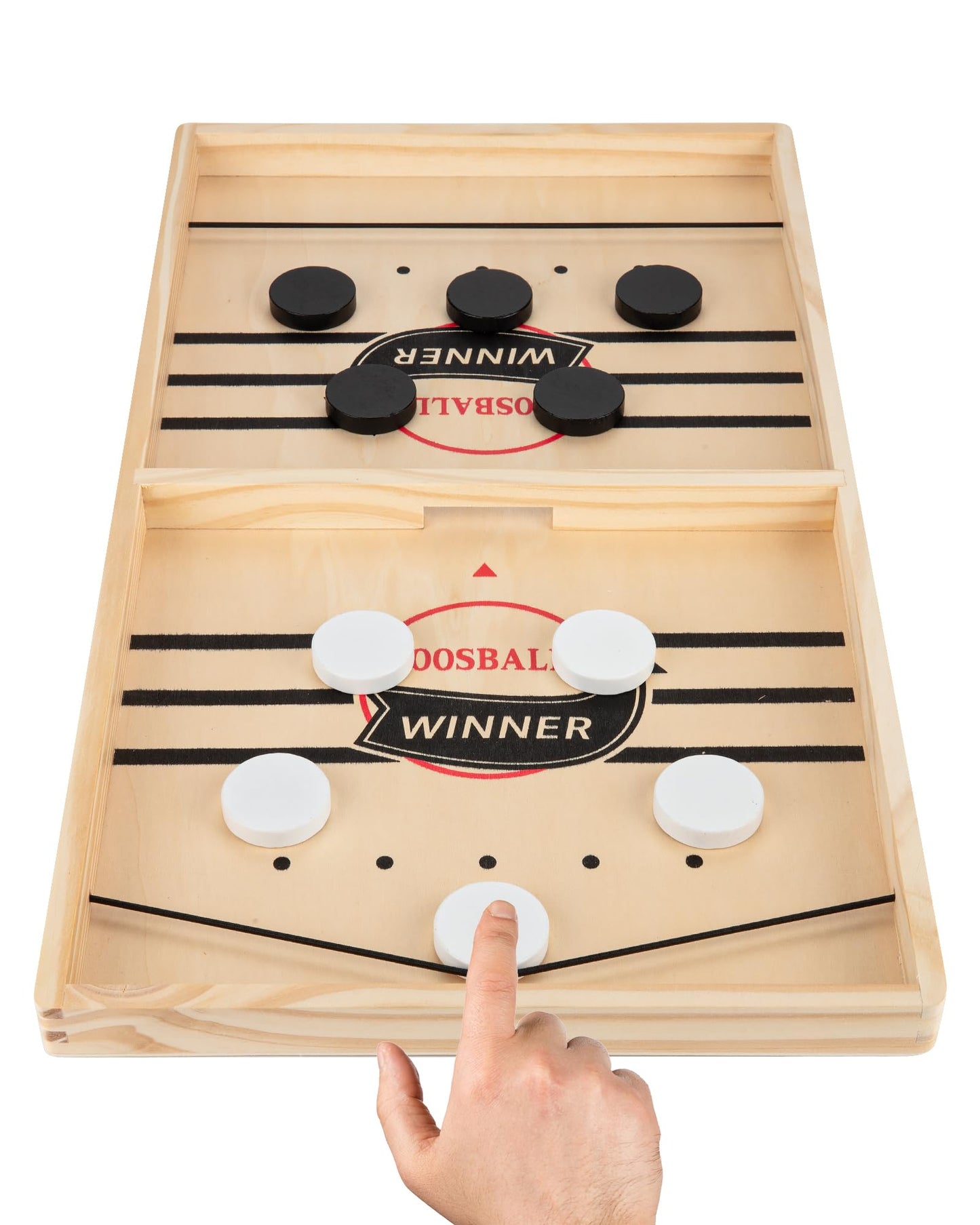 Kongwal Fast Sling Puck Game — Wooden 2-Player Tabletop Hockey