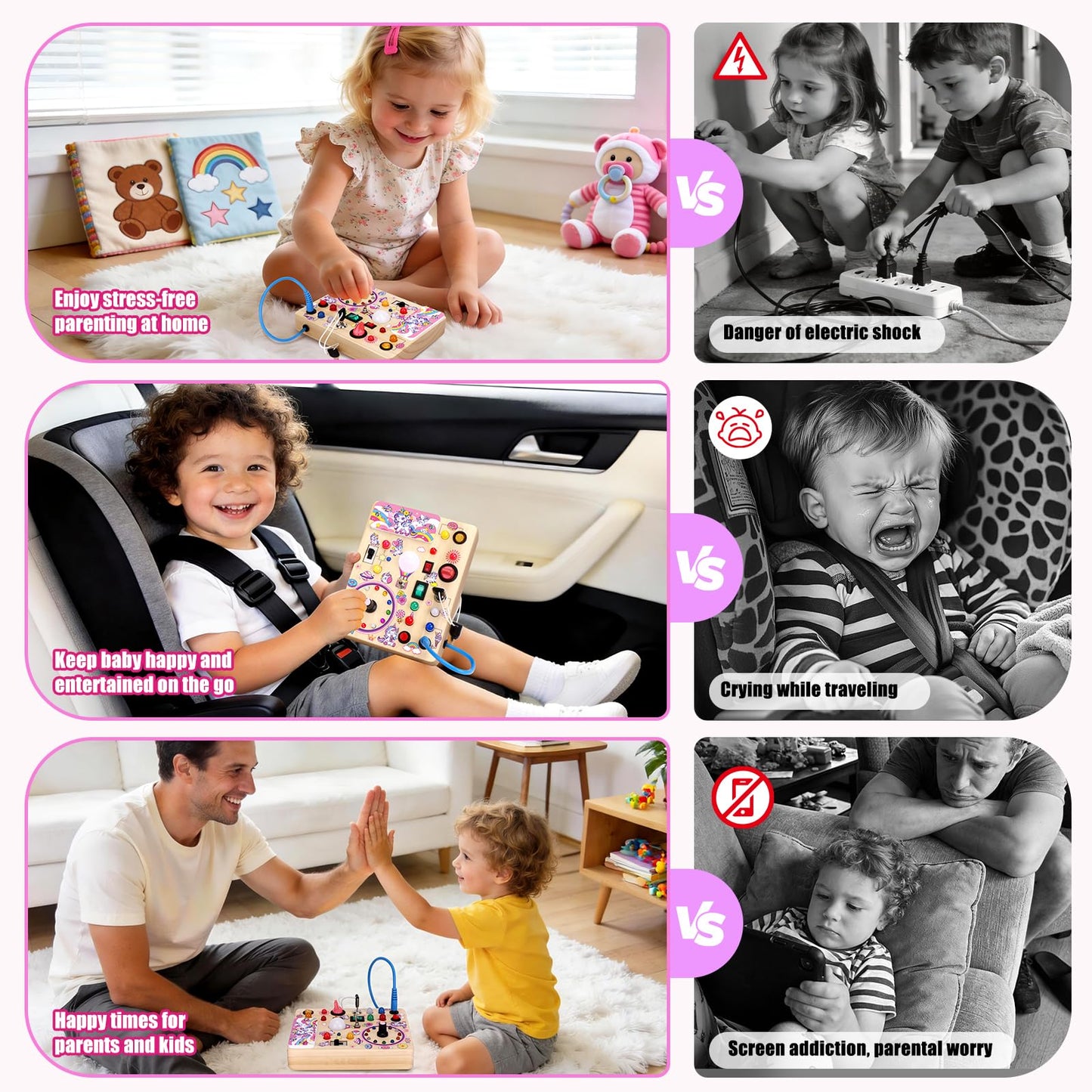 Konijiwa Busy Board v2 – Montessori Sensory Toy for Toddlers 1-3 | Unicorn Busy Board