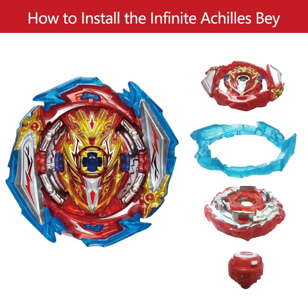 Konikiwa Bey Battling Launcher - DB Left/Right Spin for All Bey Burst Series (Red)