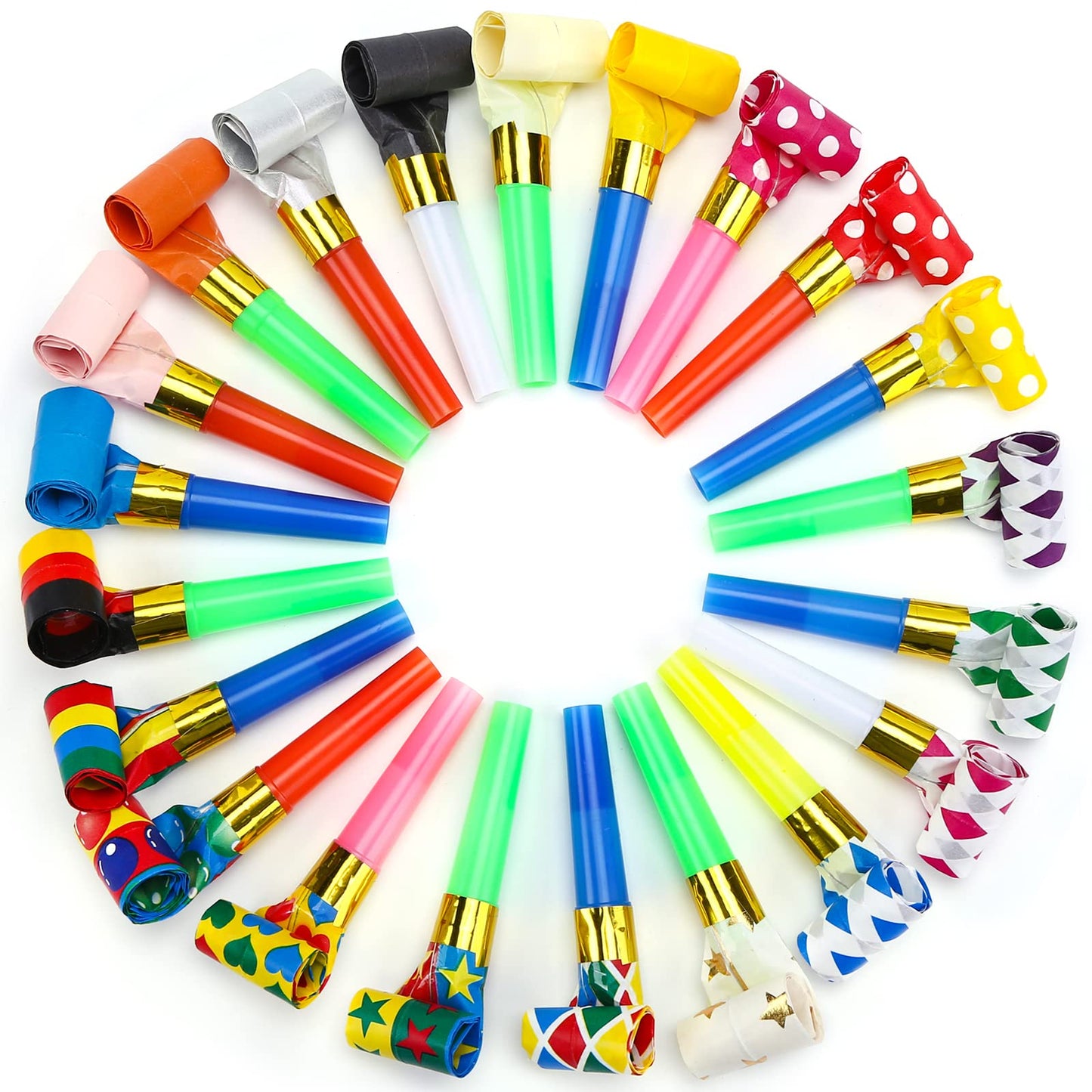 Koogel 100 Pcs Party Blowers Noisemaker Set – Colorful Fun for Birthdays & Celebrations