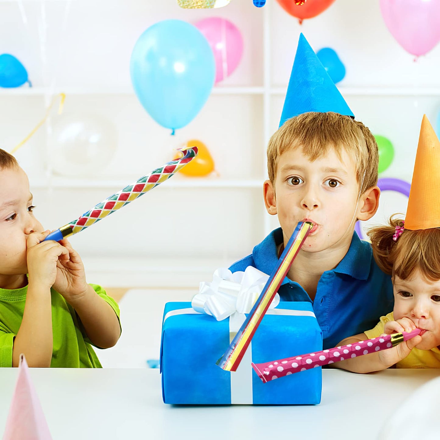 Koogel 100 Pcs Party Blowers Noisemaker Set – Colorful Fun for Birthdays & Celebrations