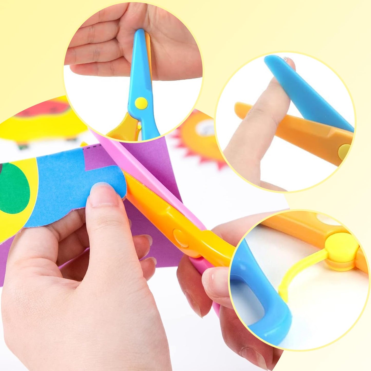Koogel Toddler Scissors Practice Kit — 2 Safe Blunt-Tip Scissors + 120 Sheets