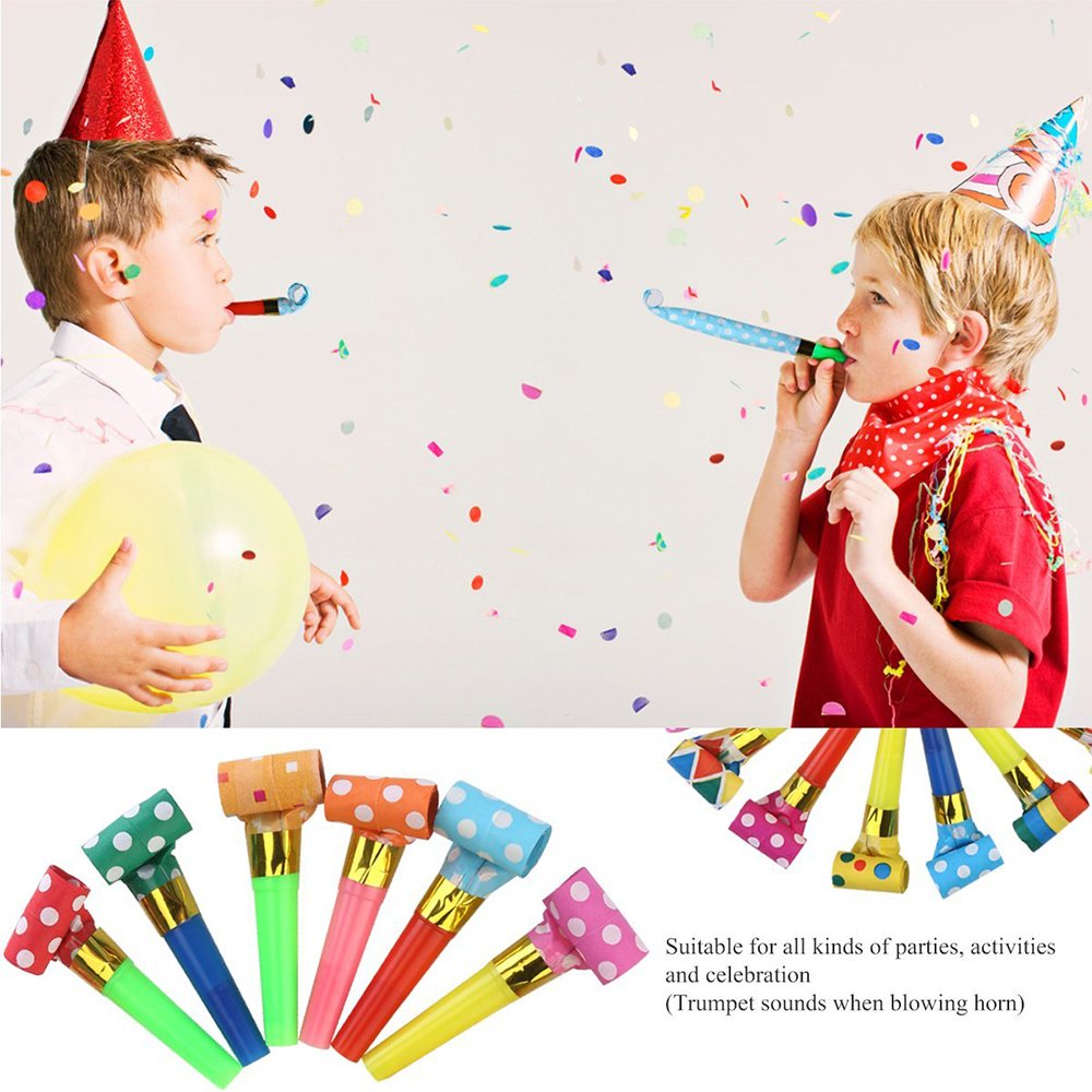 Koogel 100 Pcs Party Blowers Noisemaker Set – Colorful Fun for Birthdays & Celebrations