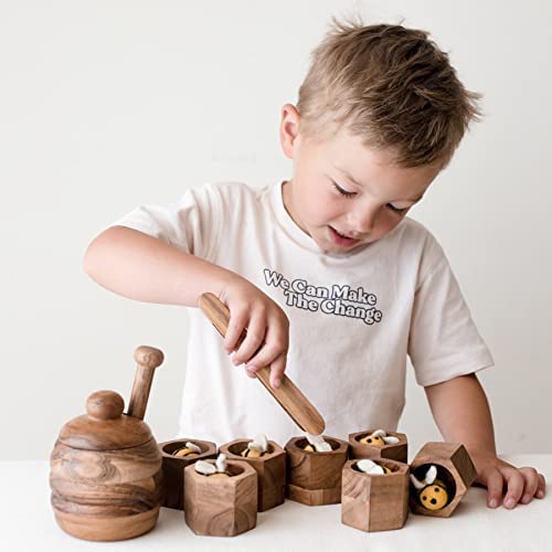 KOOKAROO Wooden Bee Hive Sorting & Stacking Toys for 3-Year-Olds – Montessori Fine Motor Play