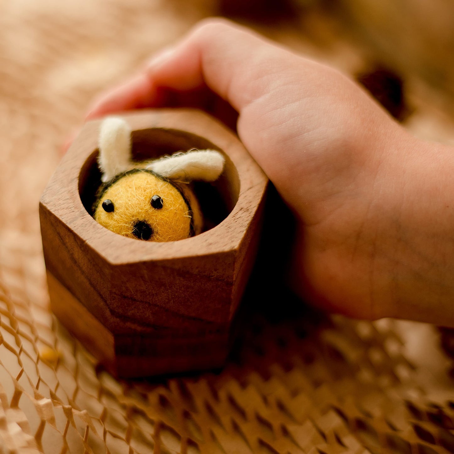 KOOKAROO Wooden Bee Hive Sorting & Stacking Toys for 3-Year-Olds – Montessori Fine Motor Play