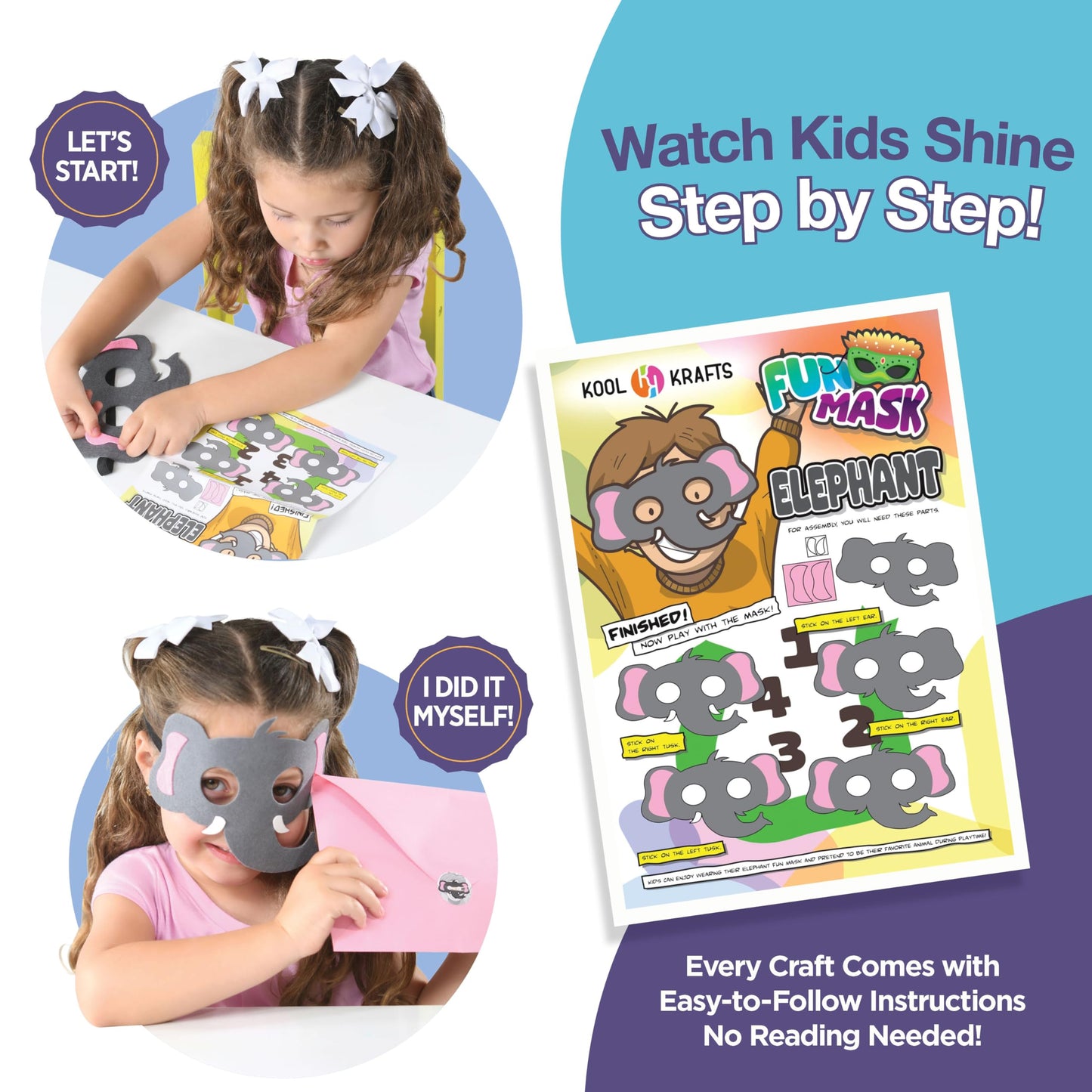 KOOL KRAFTS 20 Arts & Crafts Kit for Kids – All-Inclusive, Mess-Free, Easy Step-by-Step Activities