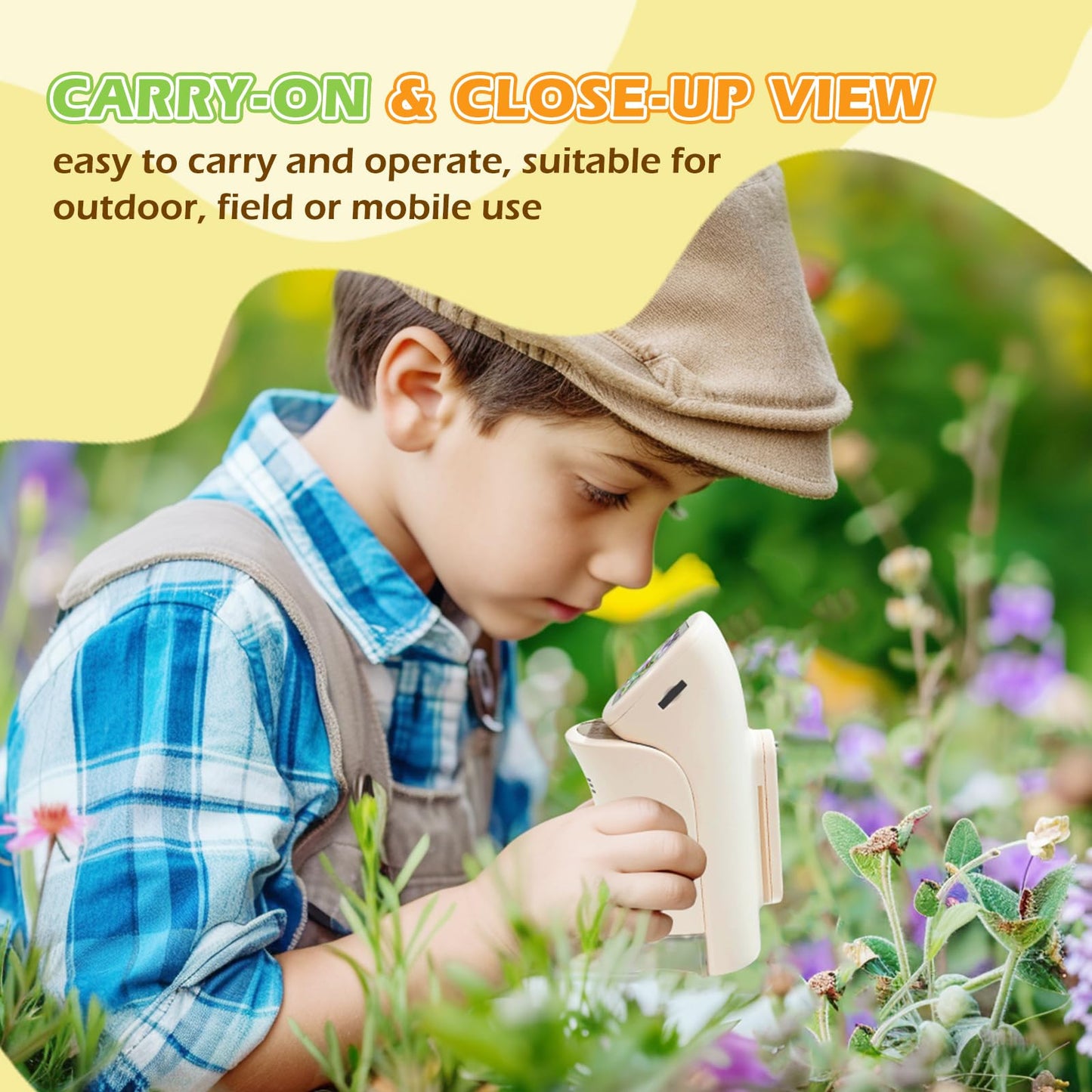 Koolpte Kids Microscope 1000X HD Pocket Scope with 2.1'' LCD – Educational Gift for 8-12