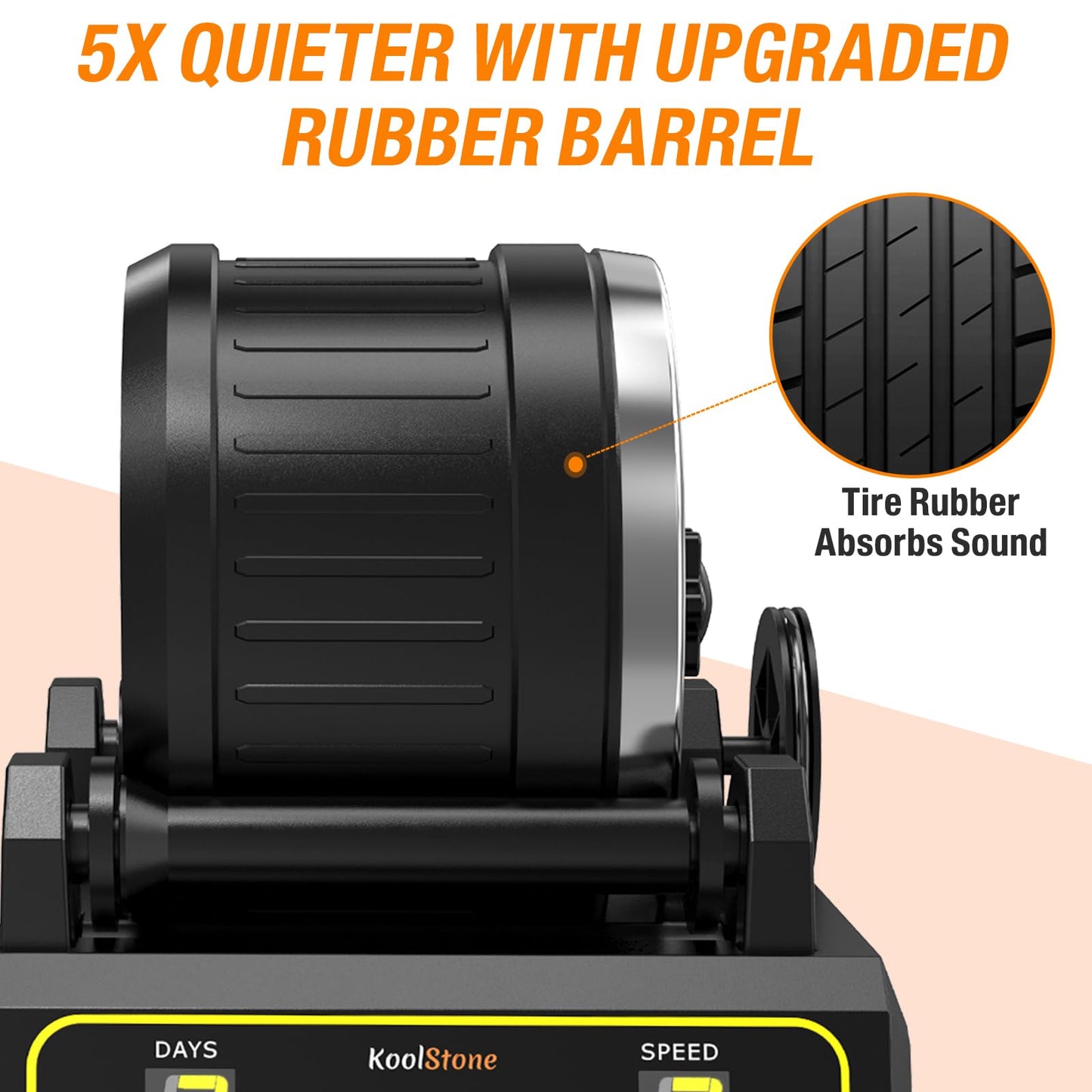 KoolStone C1 Rock Tumbler Kit — 2.5lb Capacity, 3-Speed, 9-Day Timer, Quiet