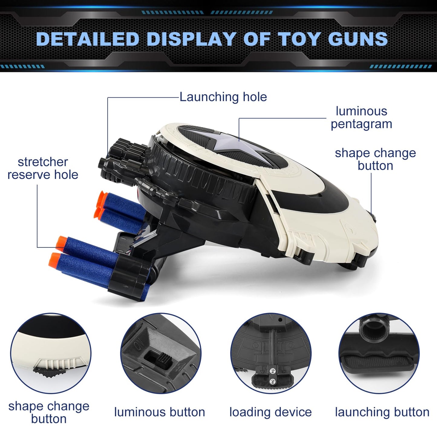 KooRare Shield Dart-Blaster Toy – Dual-Mode Shield & Dart Blaster with 30 Darts (6+)