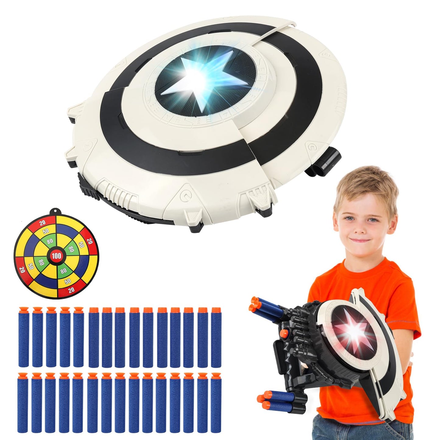 KooRare Shield Dart-Blaster Toy – Dual-Mode Shield & Dart Blaster with 30 Darts (6+)
