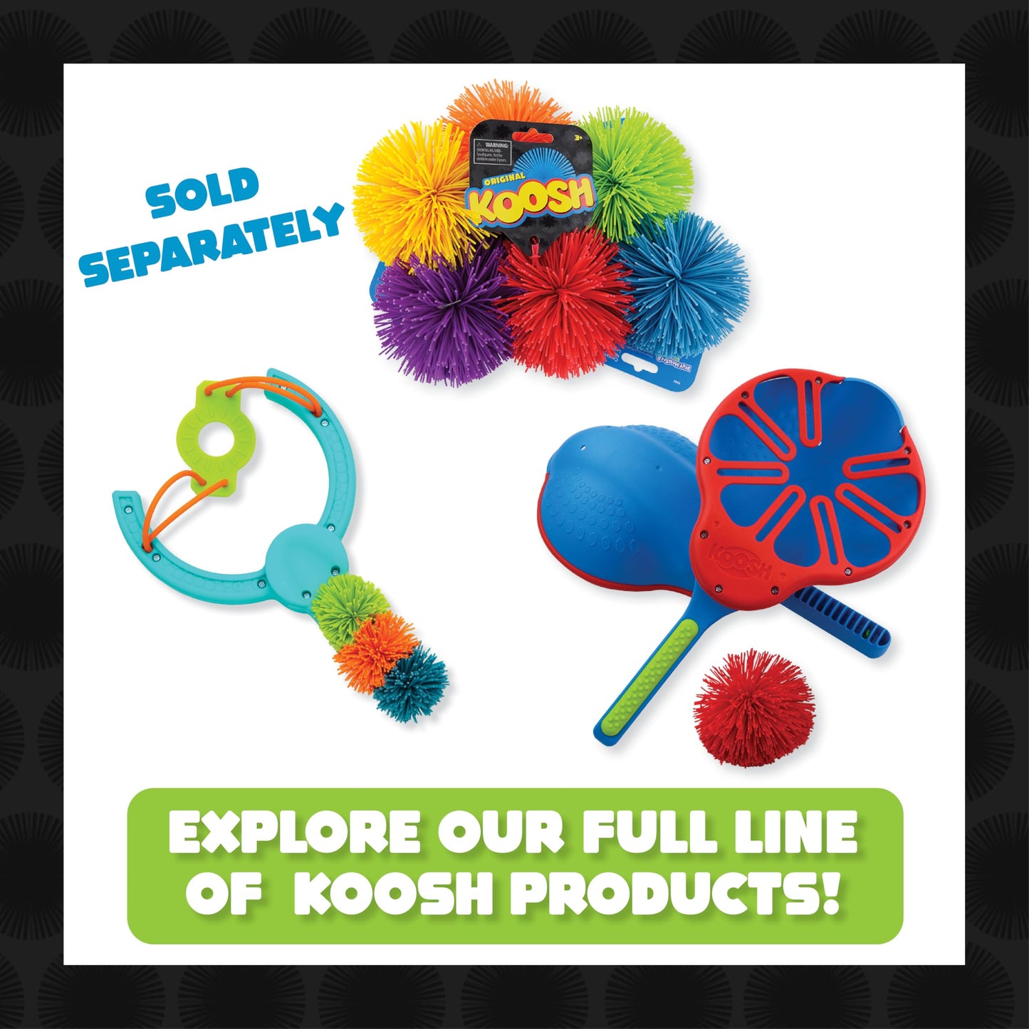 Koosh Double Paddle Playset – Two Paddles & Ball for Ages 6+ | Indoor/Outdoor Fun