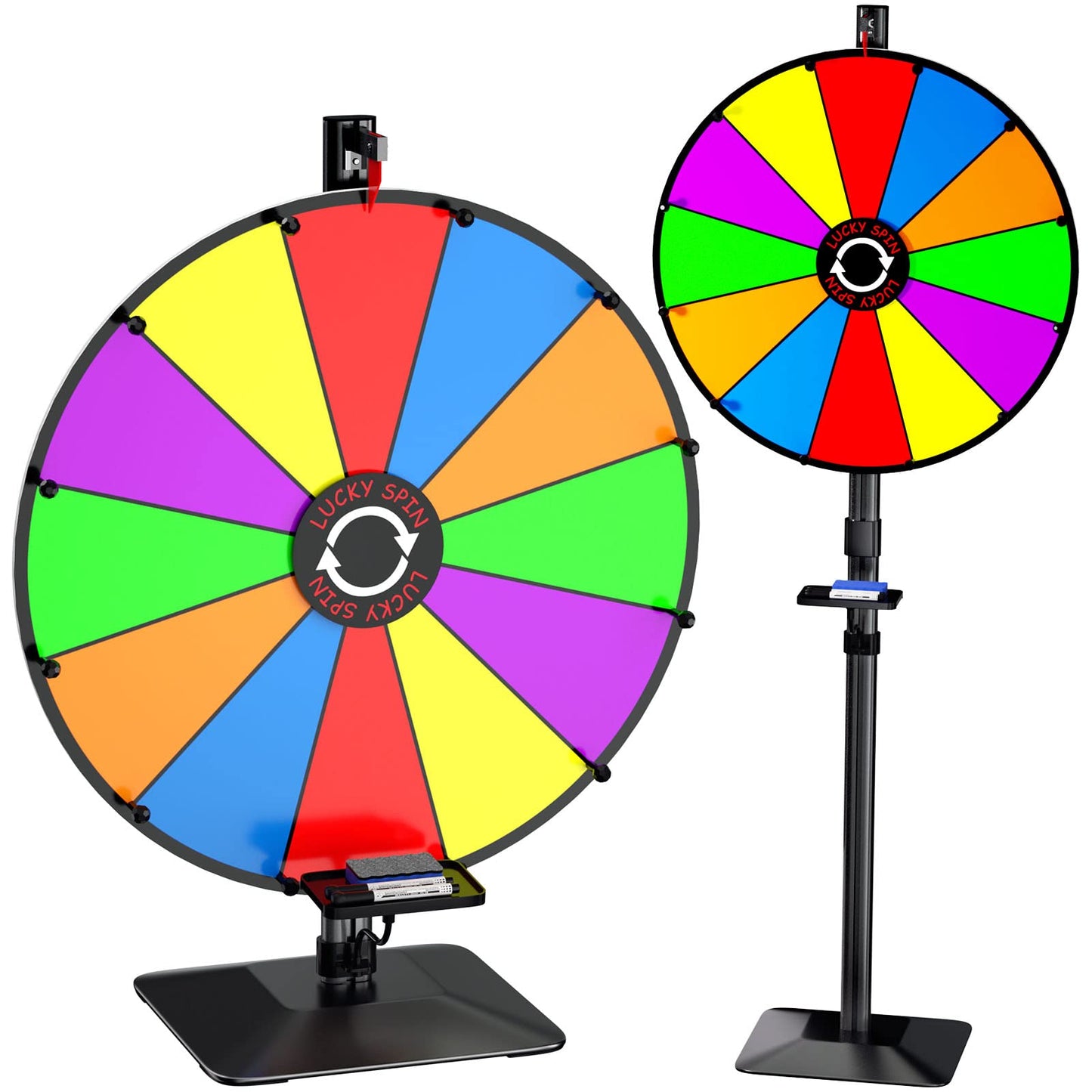 KOOV 24-Inch Prize Wheel – 12-Slot Spinning Wheel for Tabletop or Floor