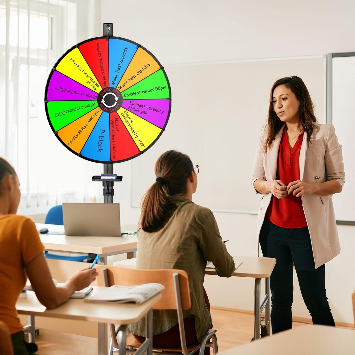 KOOV 24-Inch Prize Wheel – 12-Slot Spinning Wheel for Tabletop or Floor
