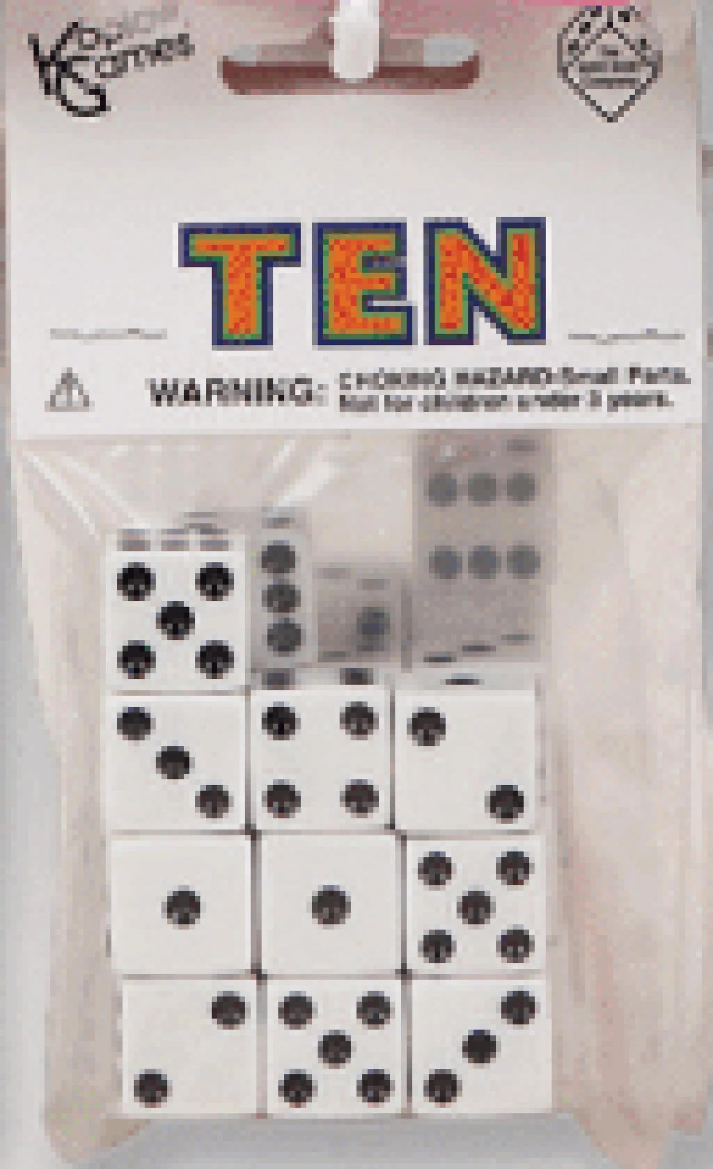 Koplow Games White 16mm D6 Dice (10) – 5/8in, White with Black Pips
