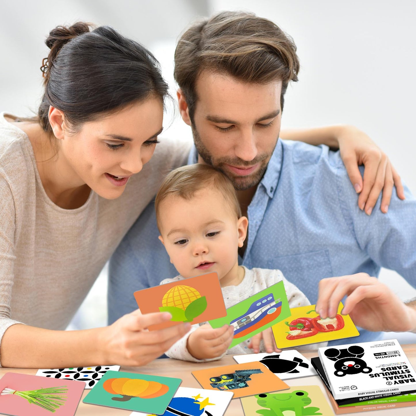 Kopokita 4 Sets High-Contrast Baby Cards – 80 Cards, 160 Pages, 0-36 Months