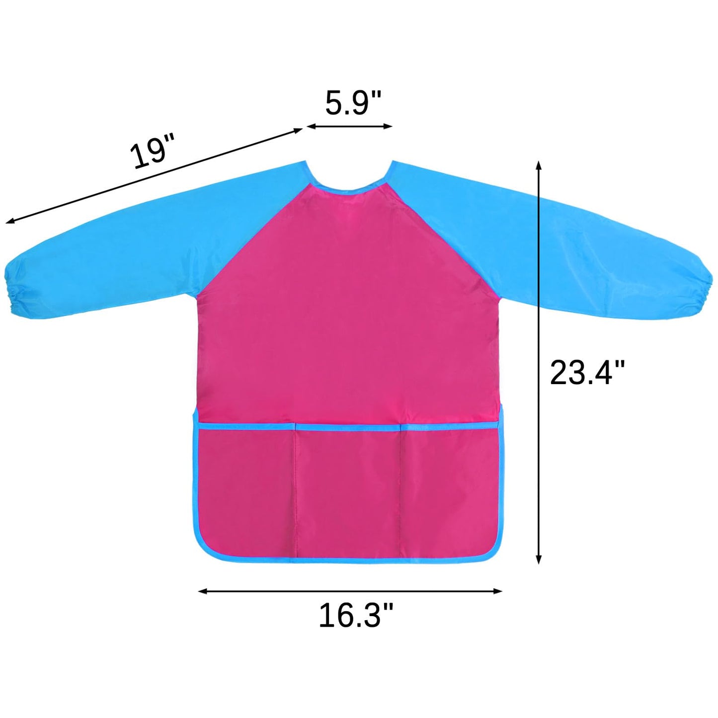 Kopokita Kids Art Smock – Waterproof Painting Apron for Toddlers 2–6 (Hot Pink)