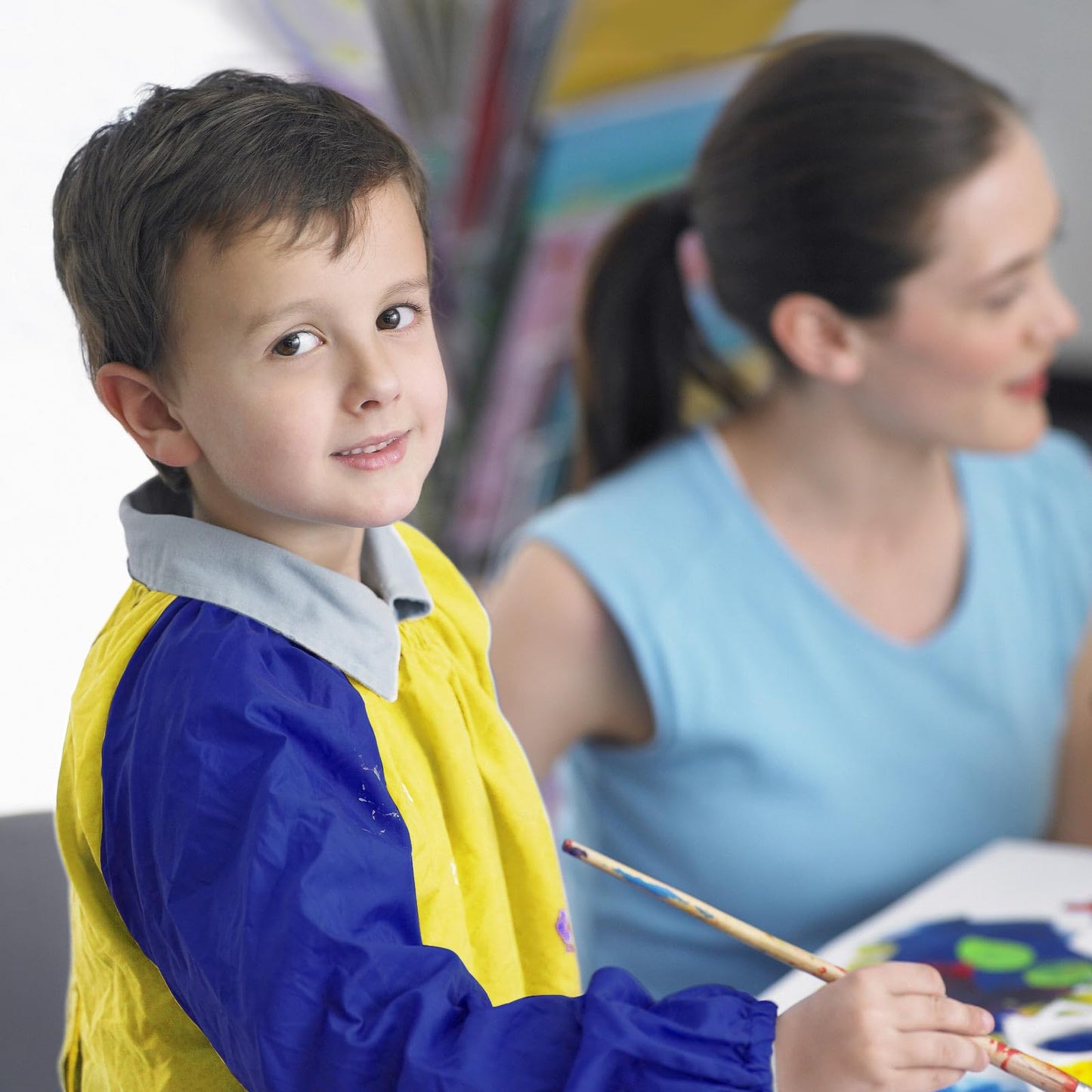 Kopokita Kids Art Smock – Waterproof Painting Apron with Long Sleeves & 3 Pockets (Ages 2-6)