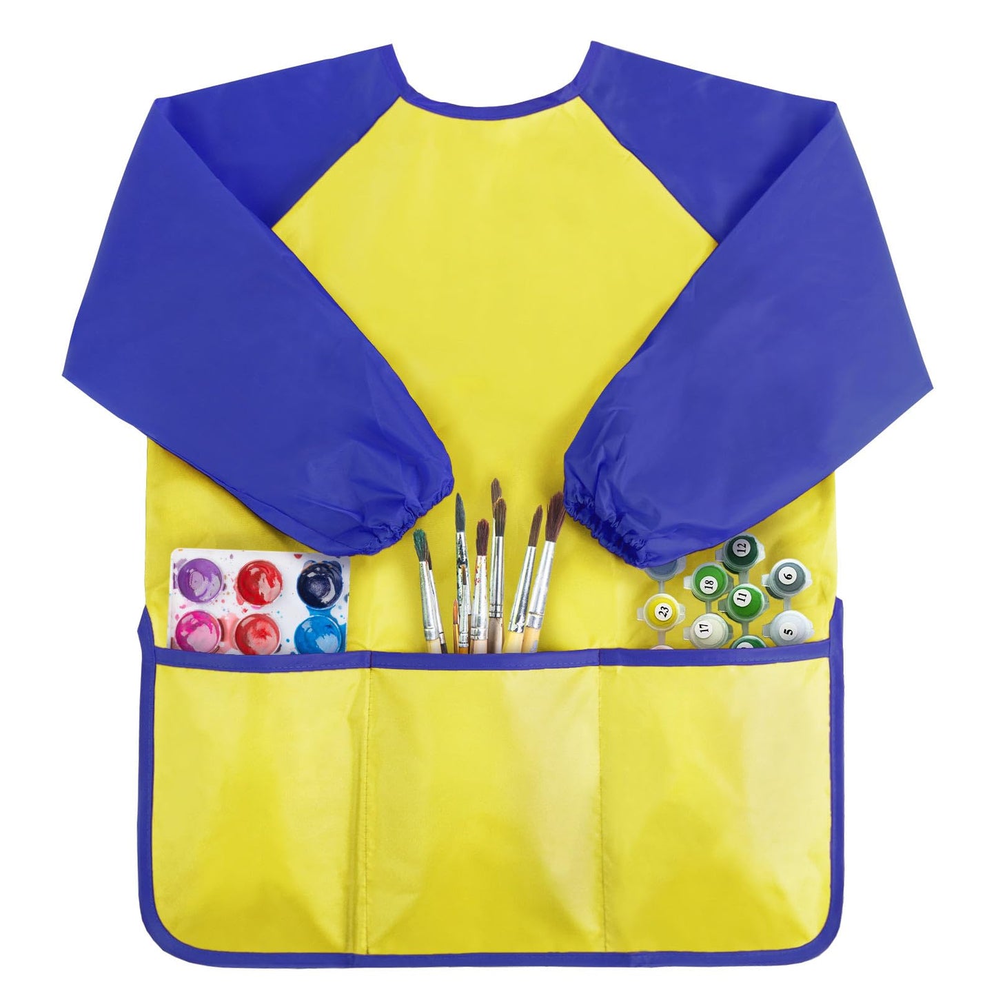 Kopokita Kids Art Smock – Waterproof Painting Apron with Long Sleeves & 3 Pockets (Ages 2-6)