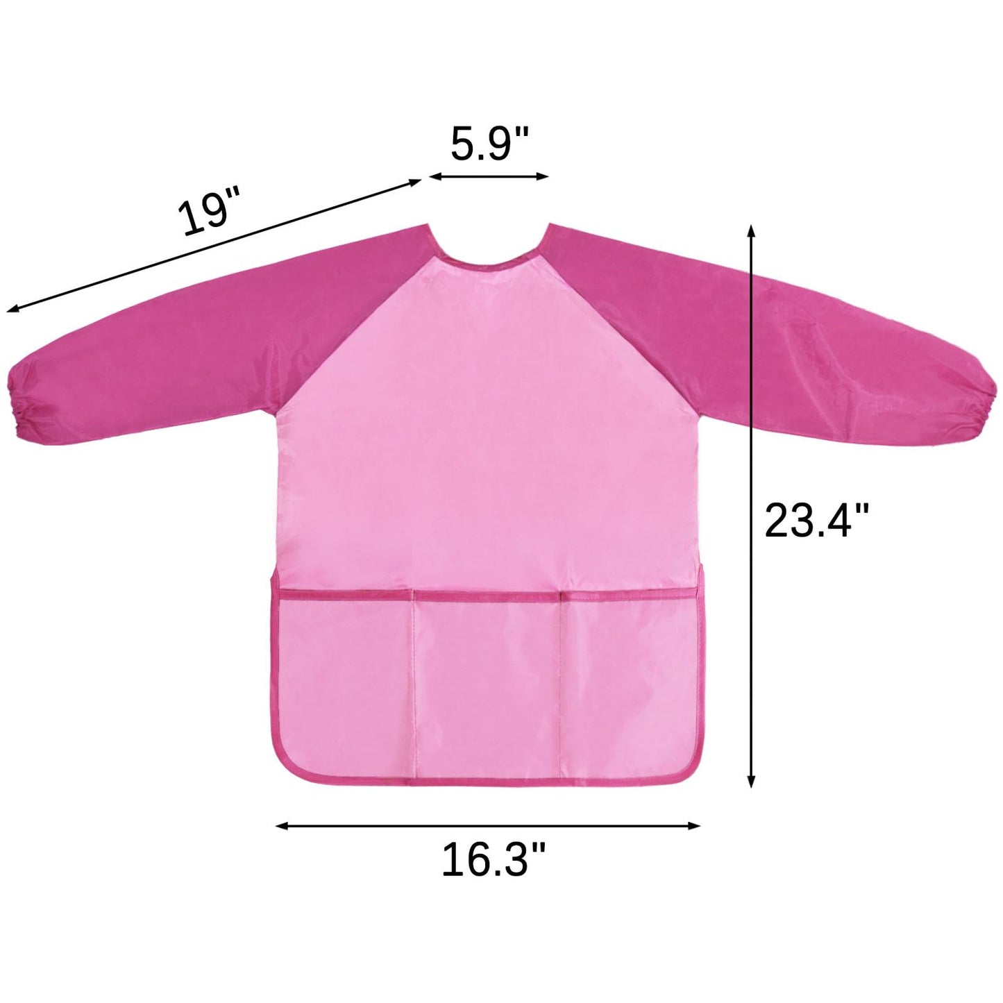 Kopokita Kids Art Smock – Waterproof Long-Sleeve Painting Apron (Pink)