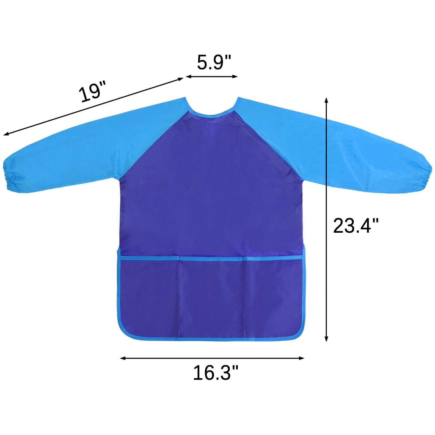 Kopokita Kids Art Smock – Waterproof Painting Apron with Long Sleeves & Pockets (Blue)