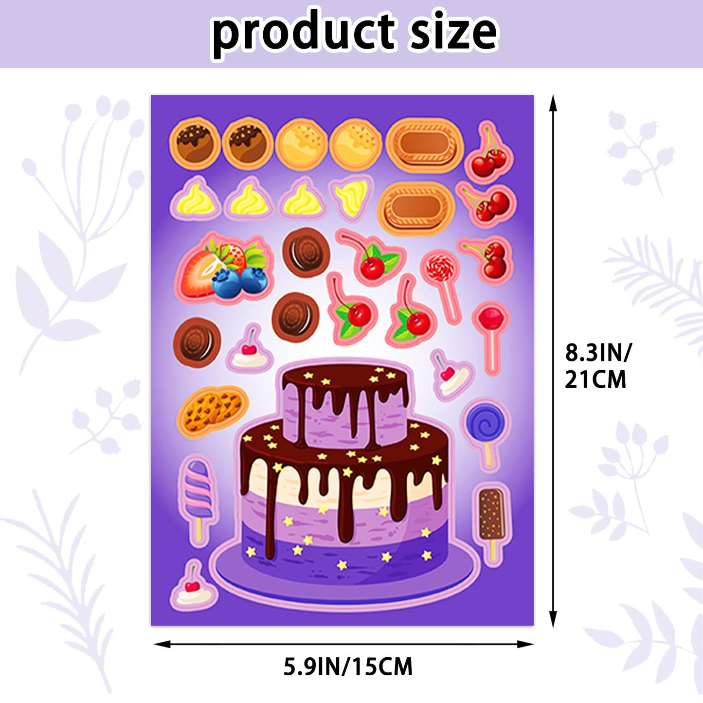 Kopokita 24 Sheets Make Your Own Cake Stickers – Creative Face Stickers for Kids, Party Favors & Crafts