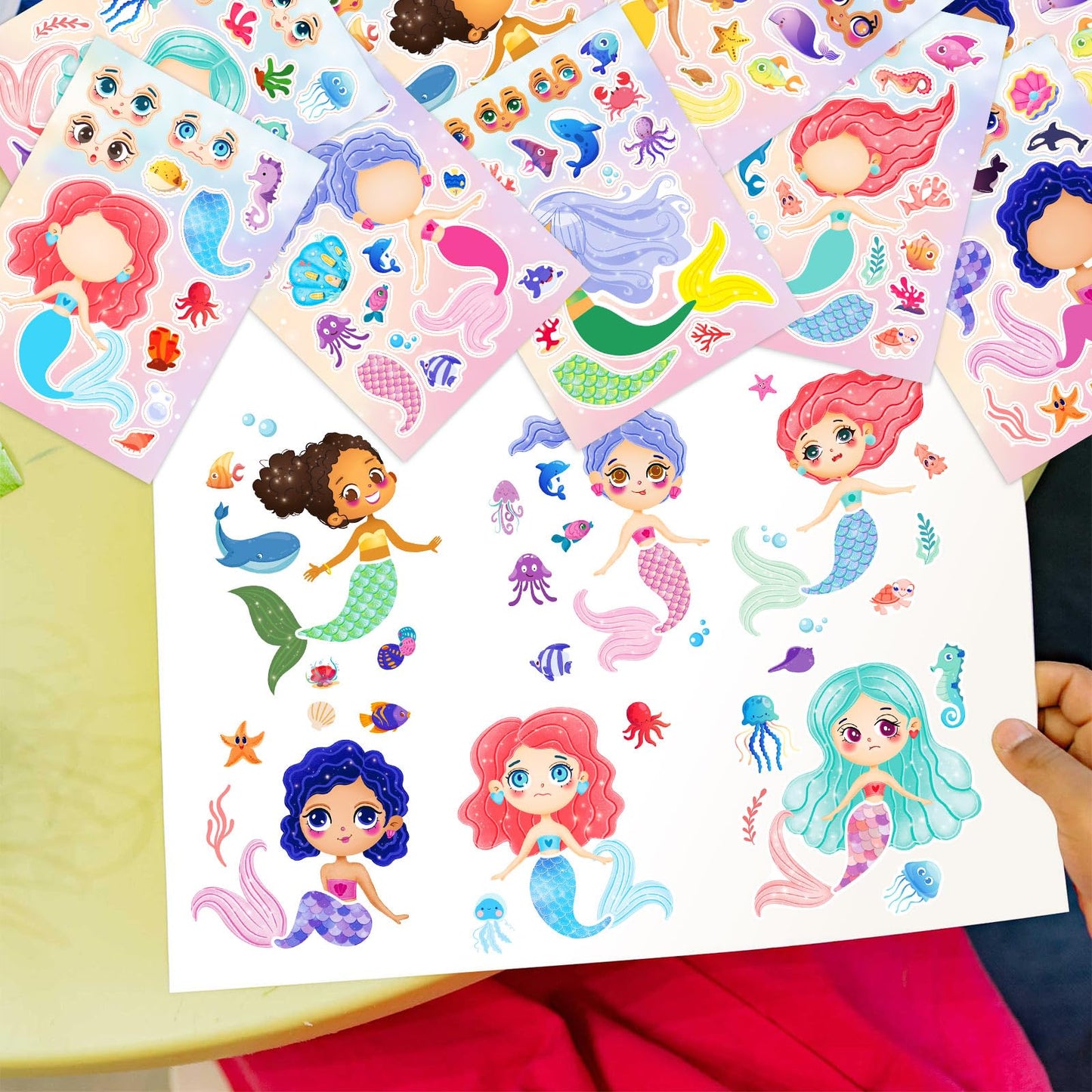Kopokita Mermaid Stickers Set — 24 Sheets for Kids Crafts & Party Favors