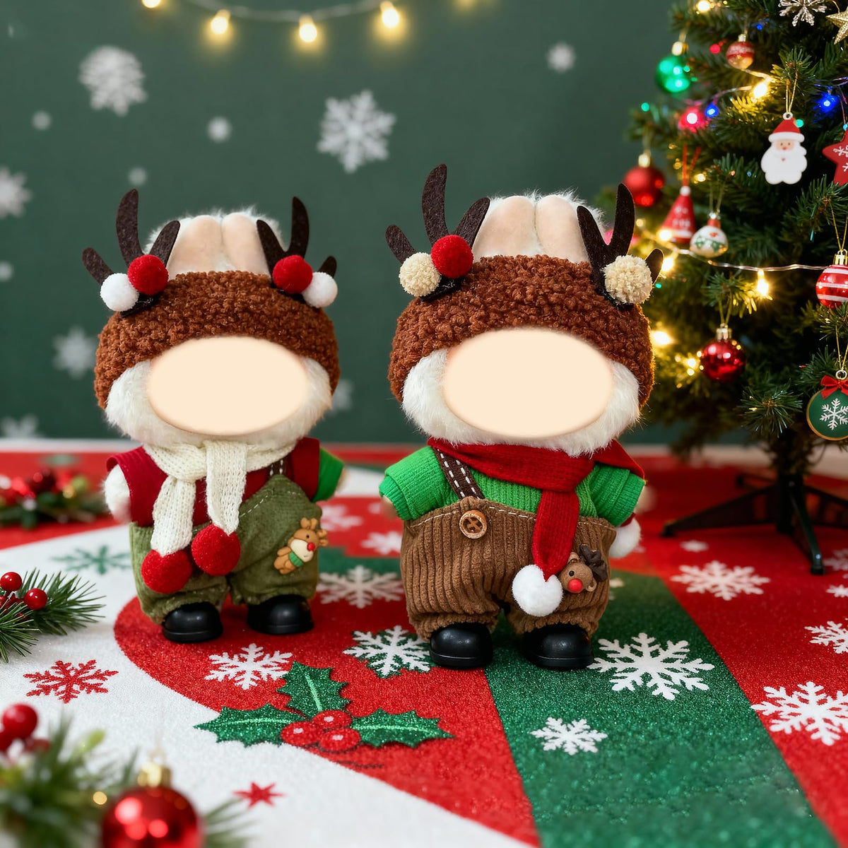 KORIYO Christmas Doll Clothes – 8-Piece 17cm Doll Outfits with Santa & Deer Accessories