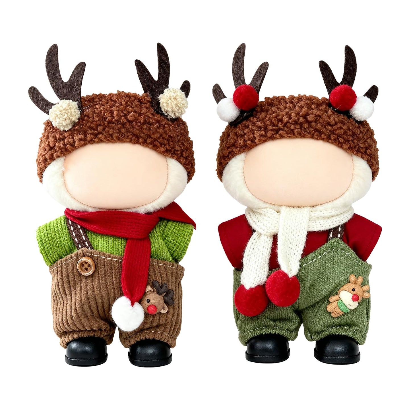 KORIYO Christmas Doll Clothes – 8-Piece 17cm Doll Outfits with Santa & Deer Accessories
