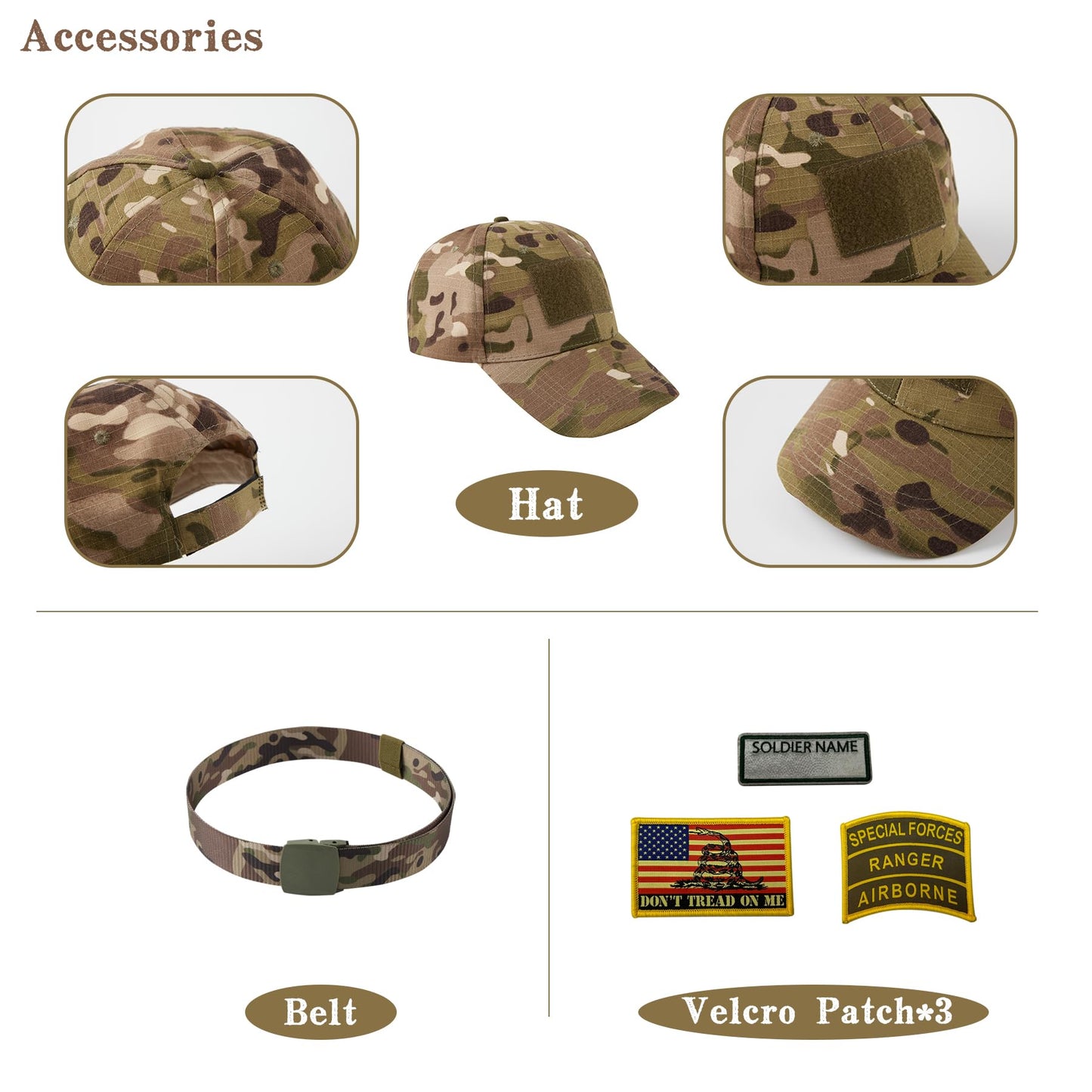 Kosgraiy Army Costume for Boys - Kids Military Soldier Outfit, Camouflage