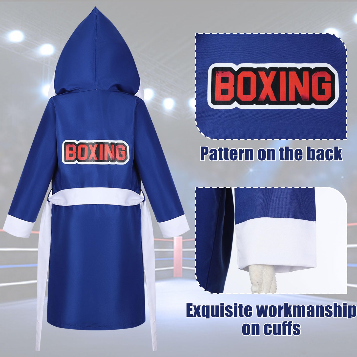 Kosgraiy Boxing Costumes for Kids – Robe, Shorts & Gloves Set | Halloween Boxer Outfit