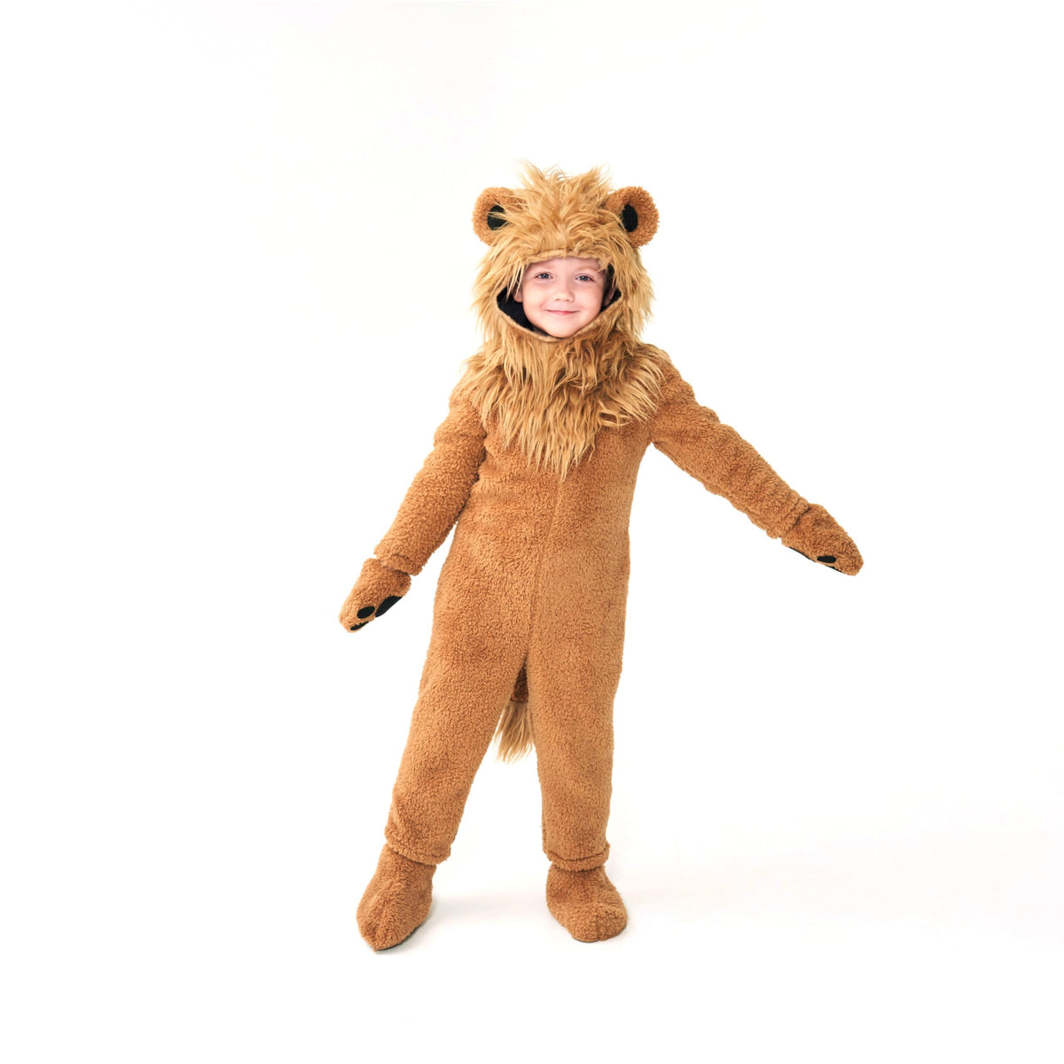 Kosgraiy Kid Lion Costume - Plush Lion Onesie for 8-10 Years | Christmas & Halloween