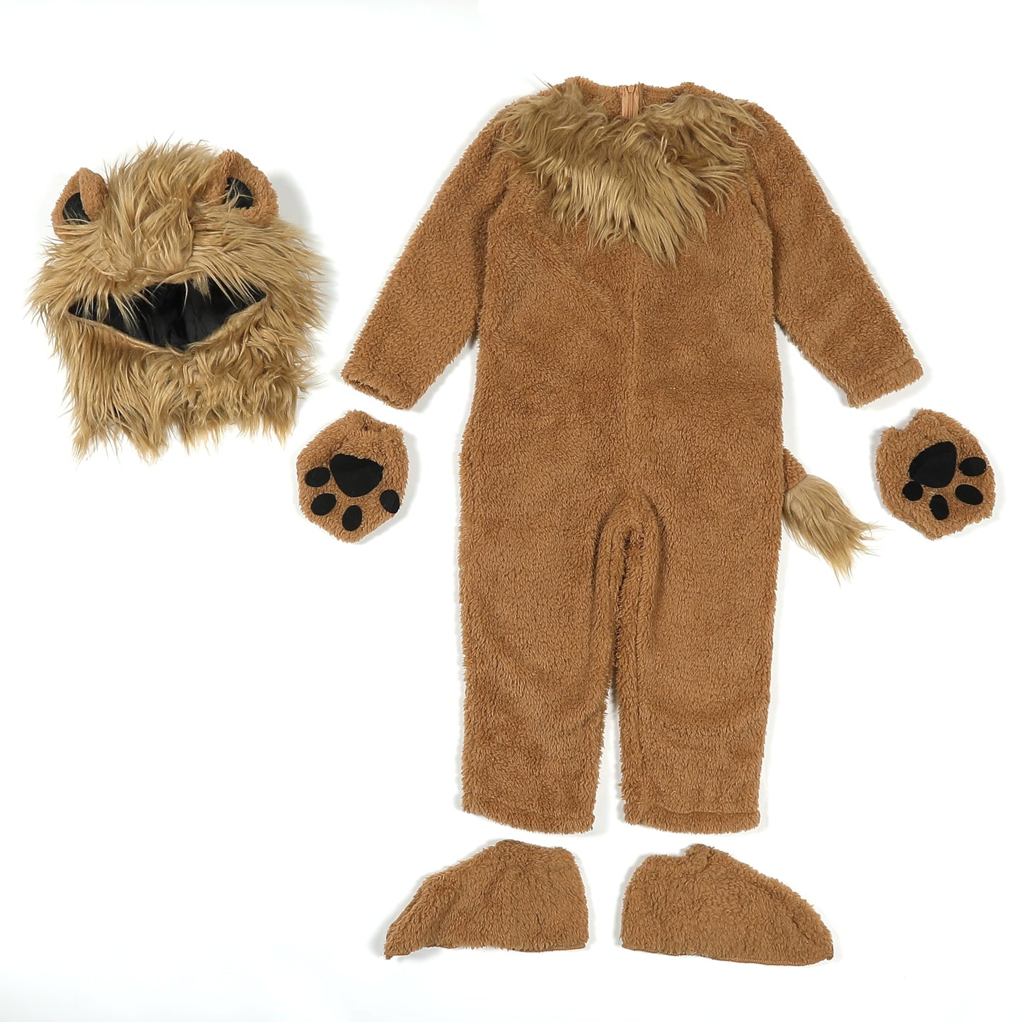 Kosgraiy Lion Costume for Kids | Unisex Lion Onesie (Size S, 4-6 Years)