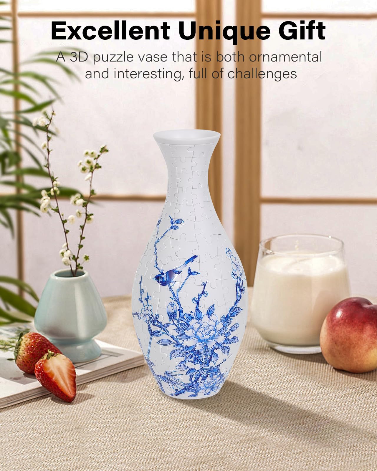 KOSTBAR 3D Puzzle Vase for Adults – 160-Piece Interlocking Vase for Flowers and Home Decor