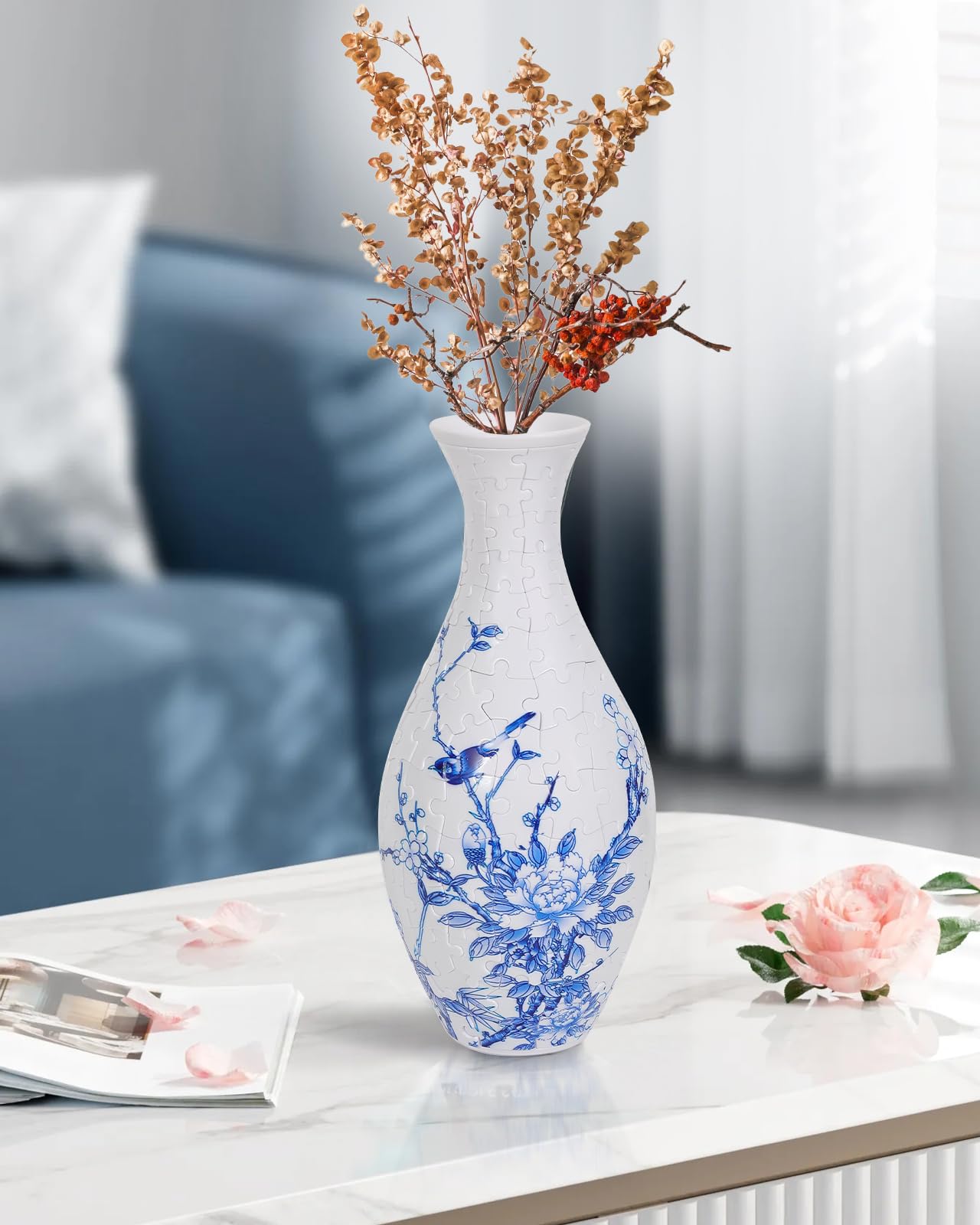 KOSTBAR 3D Puzzle Vase for Adults – 160-Piece Interlocking Vase for Flowers and Home Decor